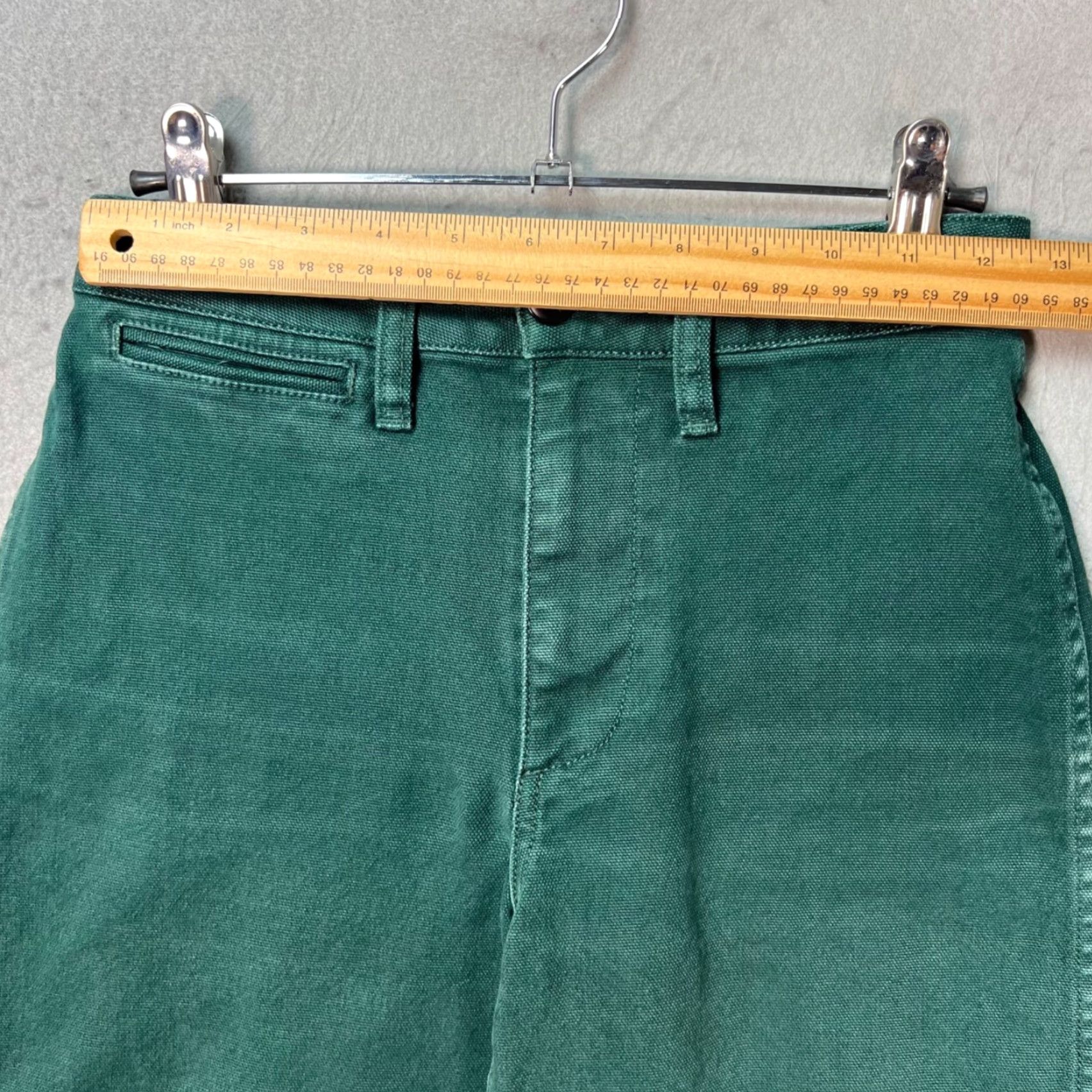 Madewell Madewell Womens Pants Casual 24P Petite Green Wide-Leg Cropped Cotton Blend 26.5in Inseam Womens Size 42" / US 20 - 5 Thumbnail