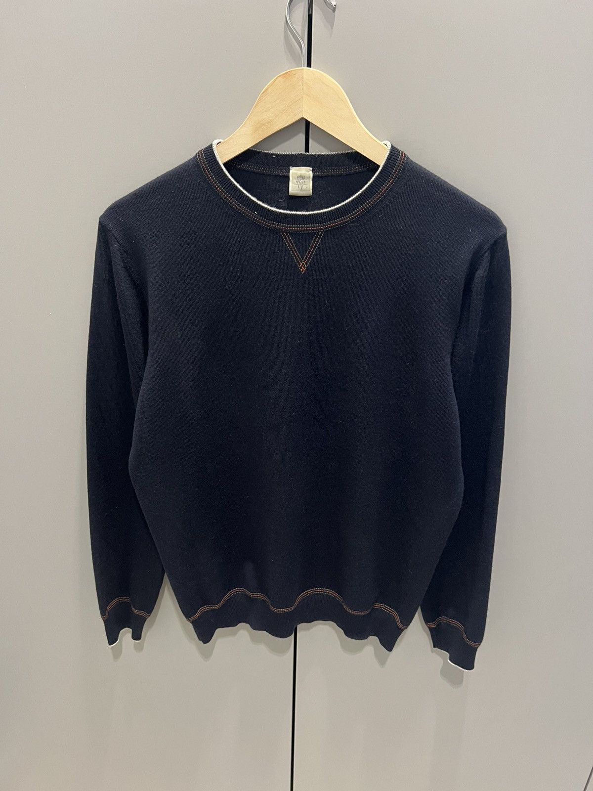 Eleventy Eleventy Premium Navy Crewneck - Minimal Aesthetic Sweater Size US M / EU 48-50 / 2 - 13 Thumbnail
