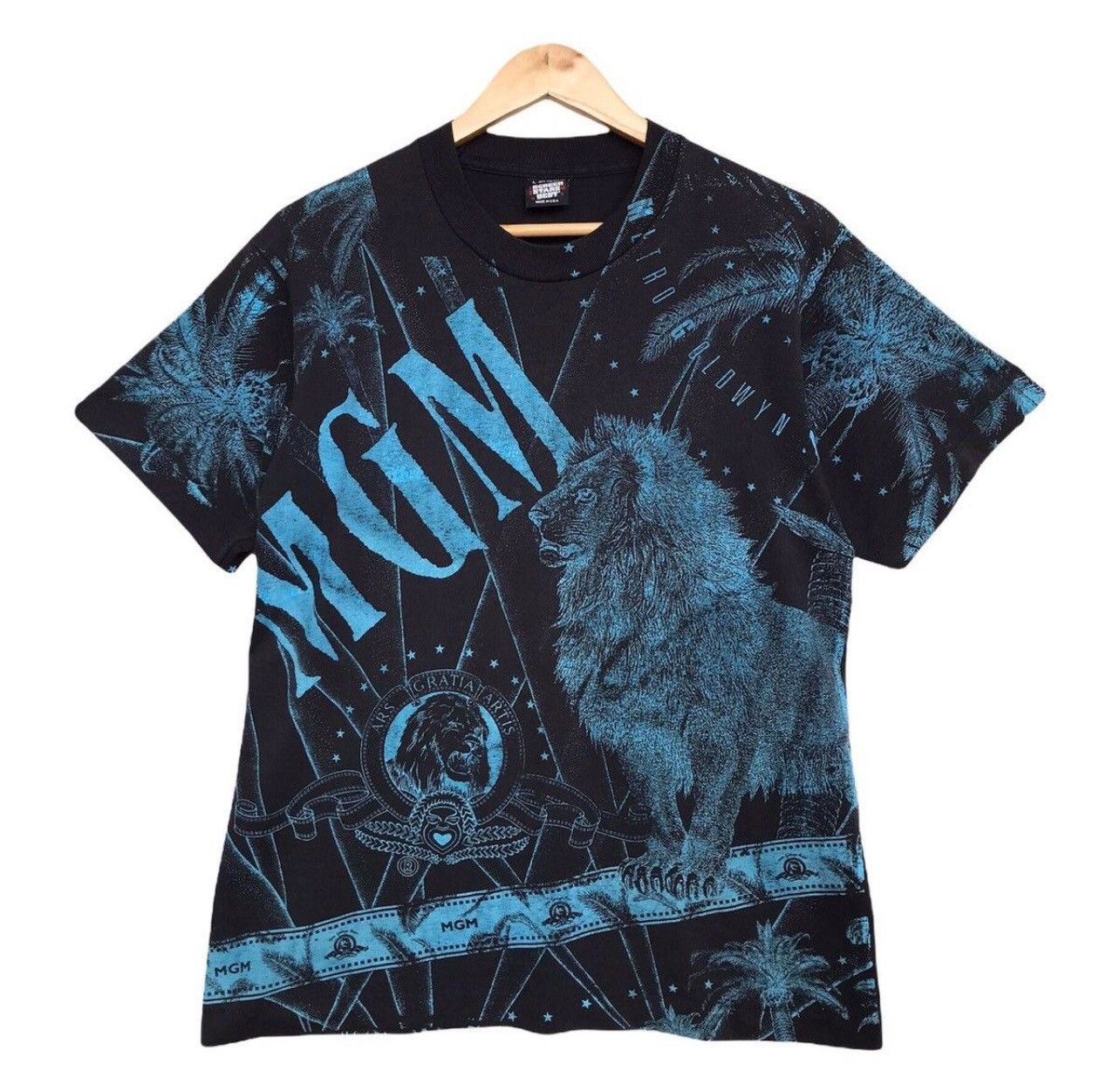 Vintage Vintage 90's MGM Allover Print Lion Single Stitch Tees Size US M / EU 48-50 / 2 - 2 Thumbnail