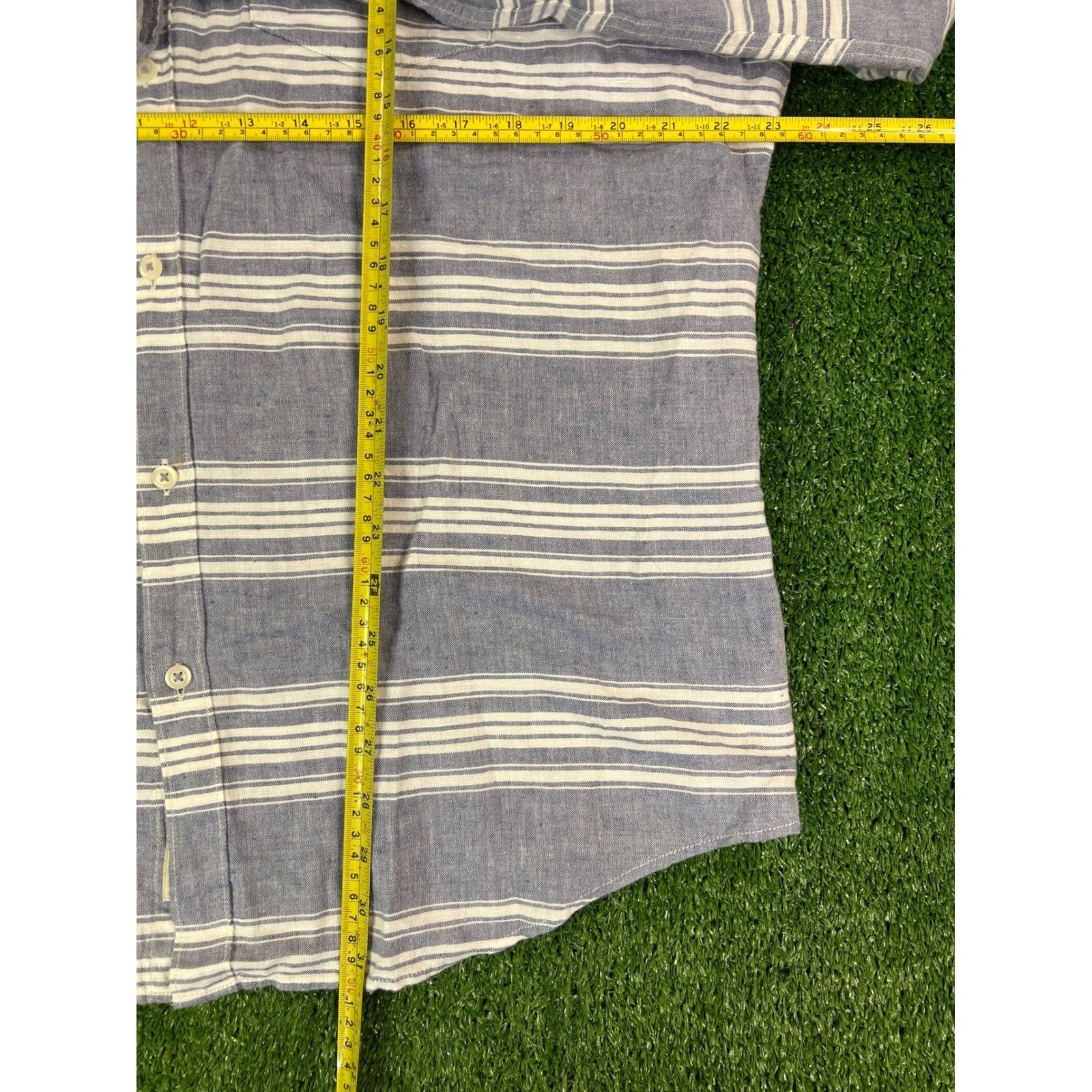 American Eagle Outfitters American Eagle Mens Blue White Striped Linen Longsleeve XL Size US XL / EU 56 / 4 - 5 Thumbnail