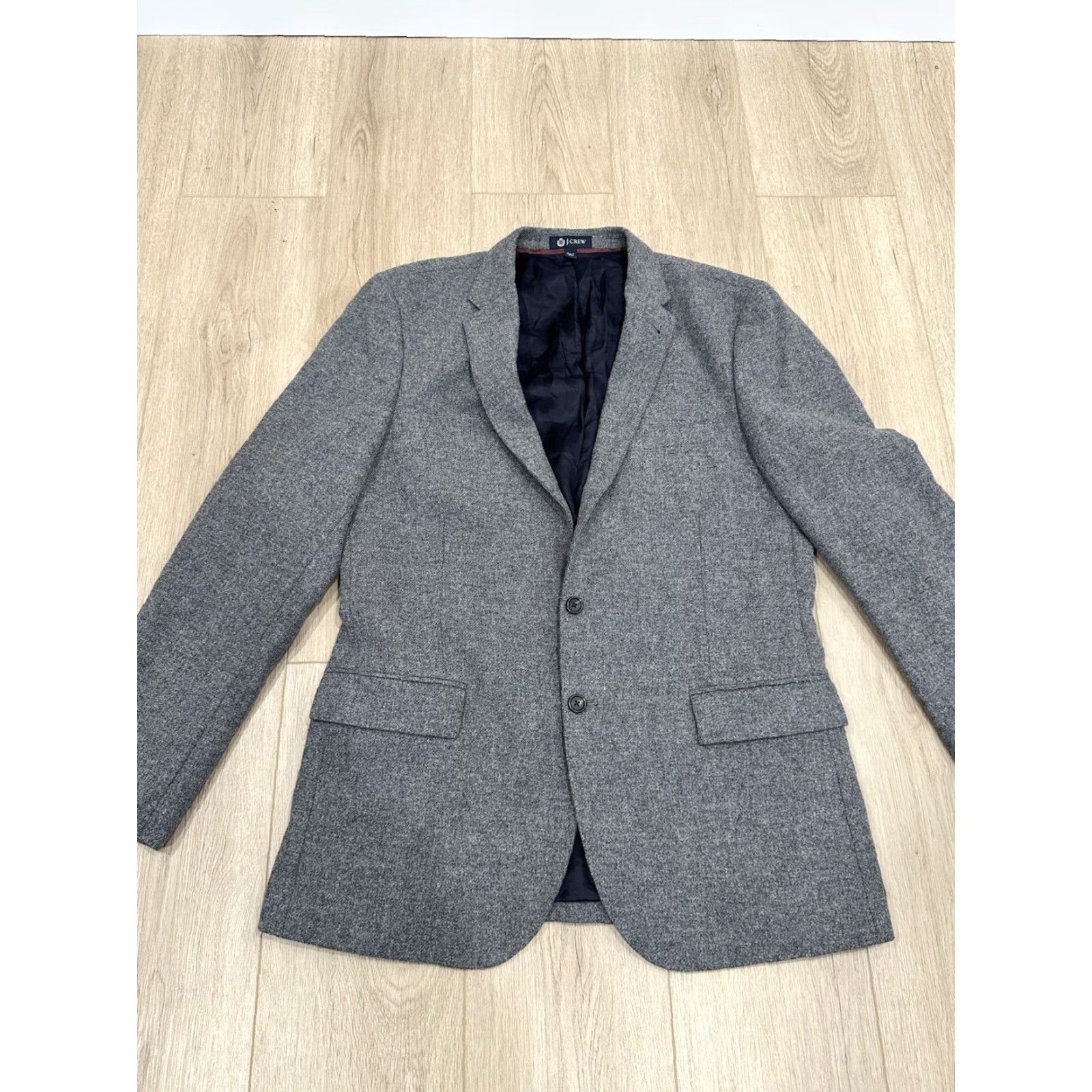 J.Crew J.Crew Sport Coat Blazer Mens Two Button Gray Yorkshire Tweed 44L Size 44R - 4 Thumbnail