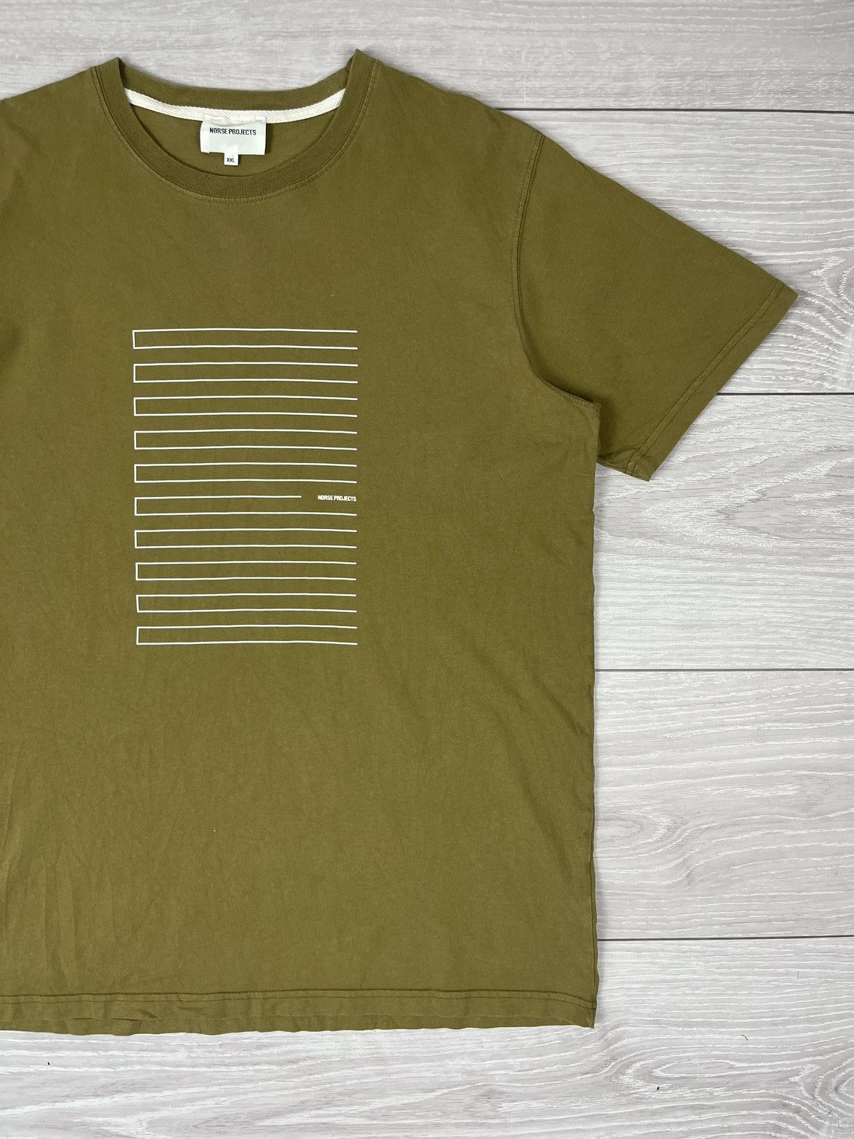 Norse Projects Norse Projects Niels Stripe Screenlogo Green T Shirt Size US XXL / EU 58 / 5 - 2 Thumbnail