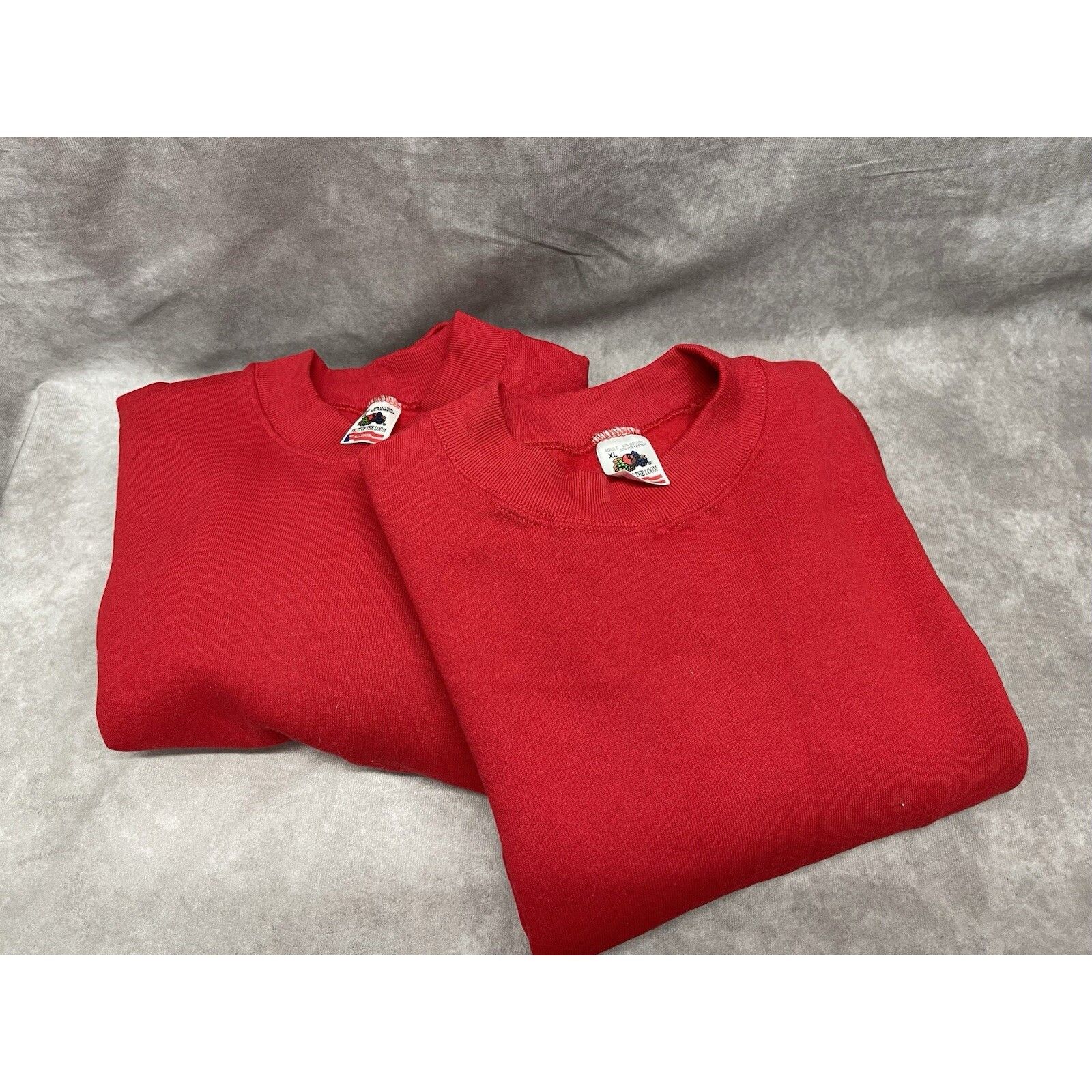 Fruit Of The Loom VTG 90s Fruit of the Loom Red Crewneck Blank Size XL Sweatsh Size US XL / EU 56 / 4 - 1 Thumbnail