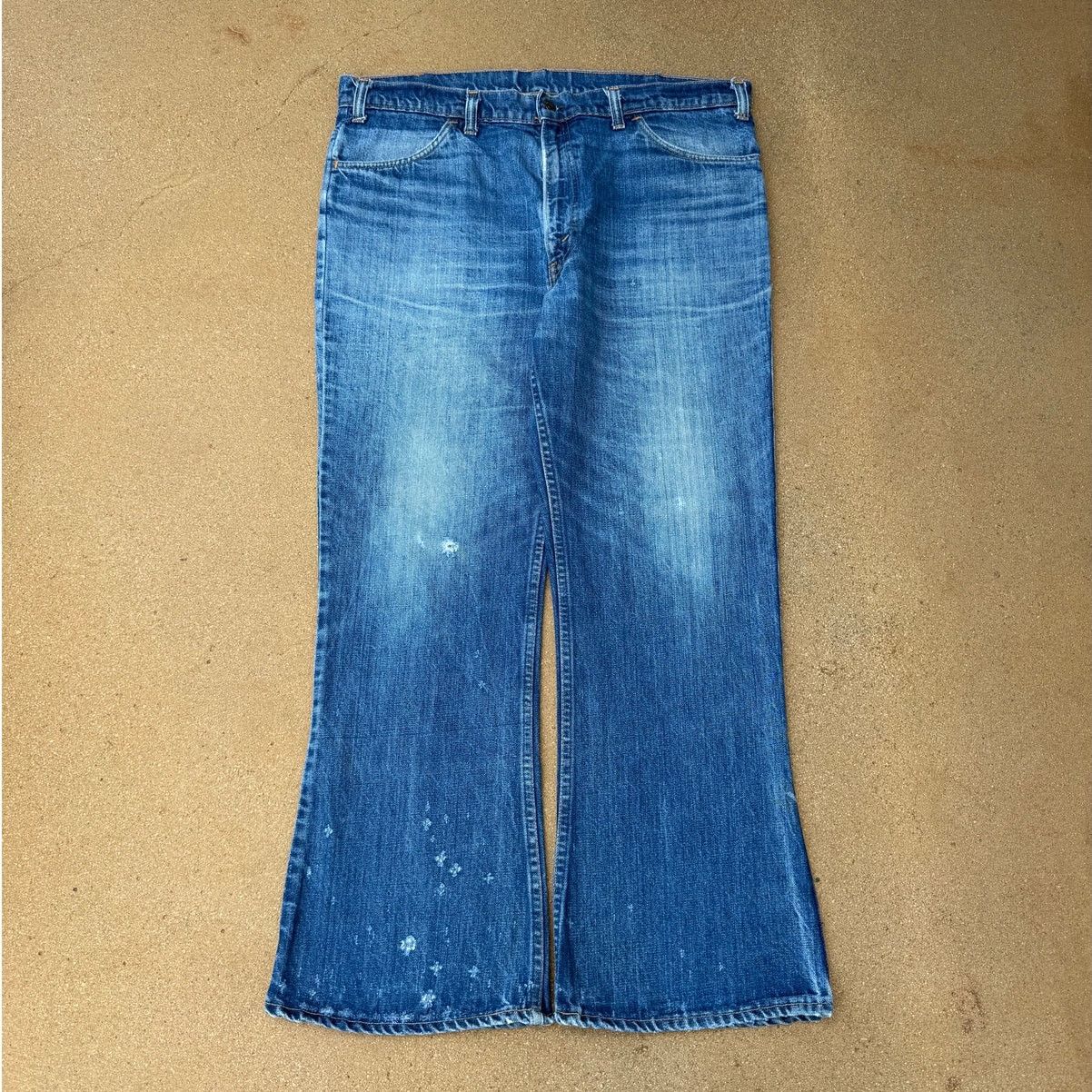 Levi's Vtg 70's Levi's 646 Orange Tab Bellbottom Flare Jeans 39x29 Size US 39 - 1 Thumbnail