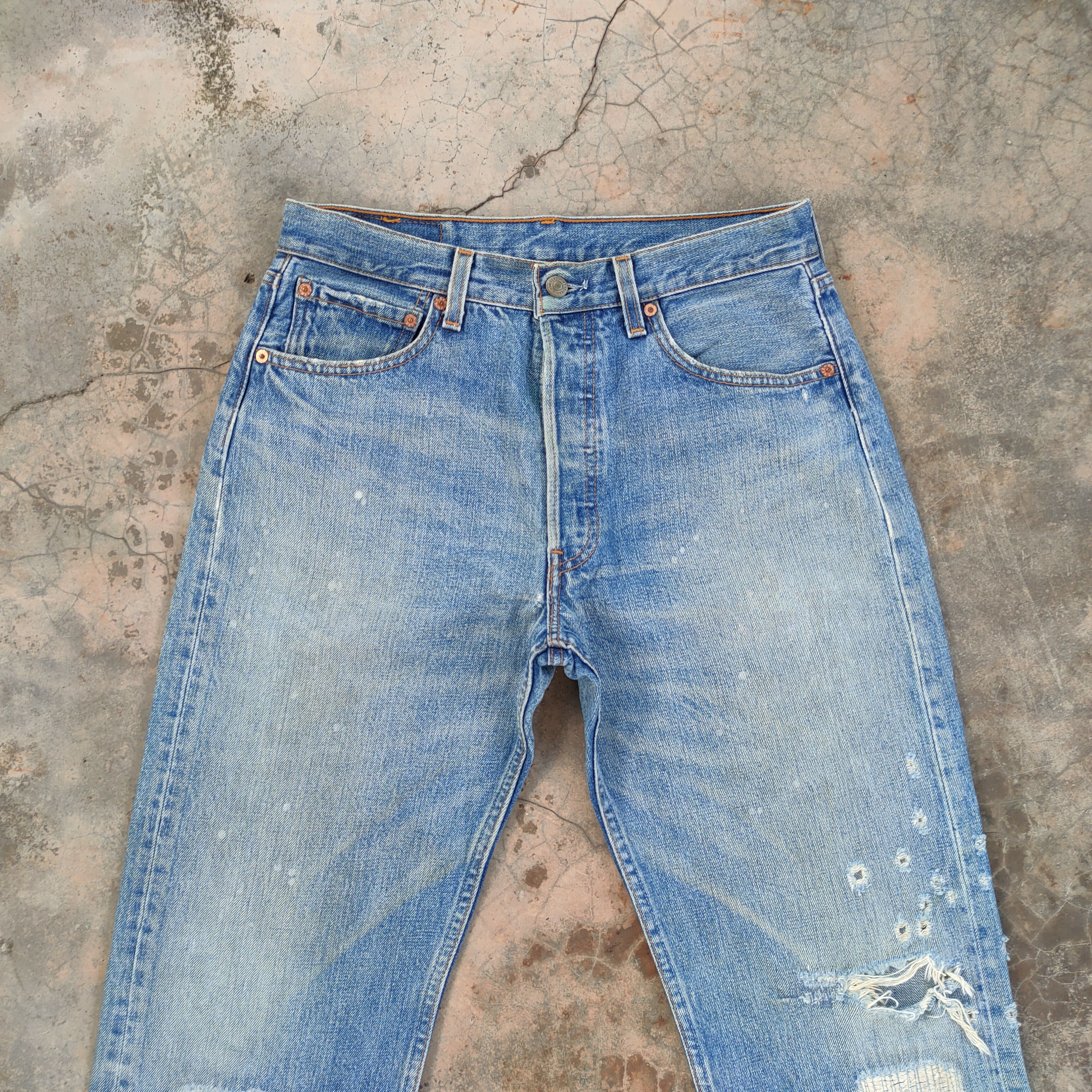 Levi's Vintage Clothing W30 LEVI'S 501 00' FADED DISTRESSED JEAN DENIM PANTS Size US 30 / EU 46 - 3 Thumbnail