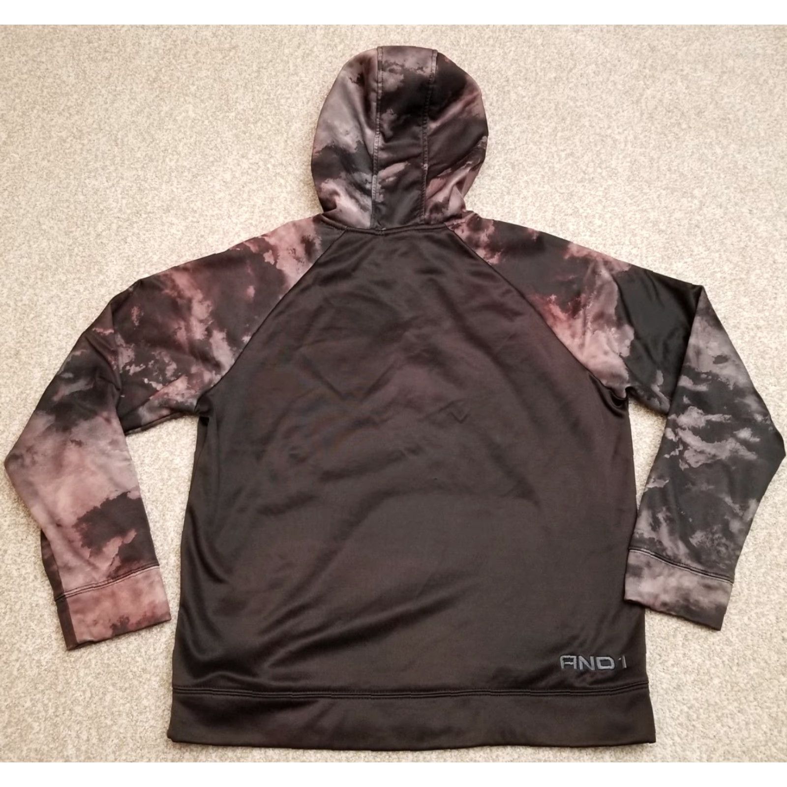 Vintage And1 Hoodie Mens Medium Black Purple Camo Hooded Pullover Sweatshirt Basketball Size US M / EU 48-50 / 2 - 6 Thumbnail