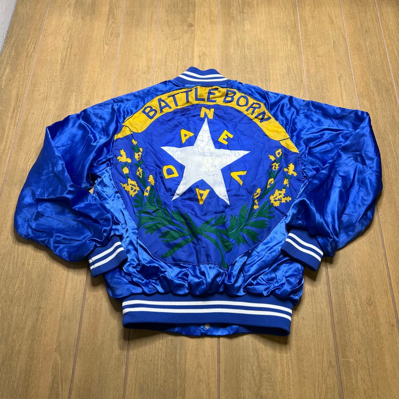 Vintage Vintage Nevada State Satin Jacket USA Blue Snap Bomber M Size US M / EU 48-50 / 2 - 4 Thumbnail