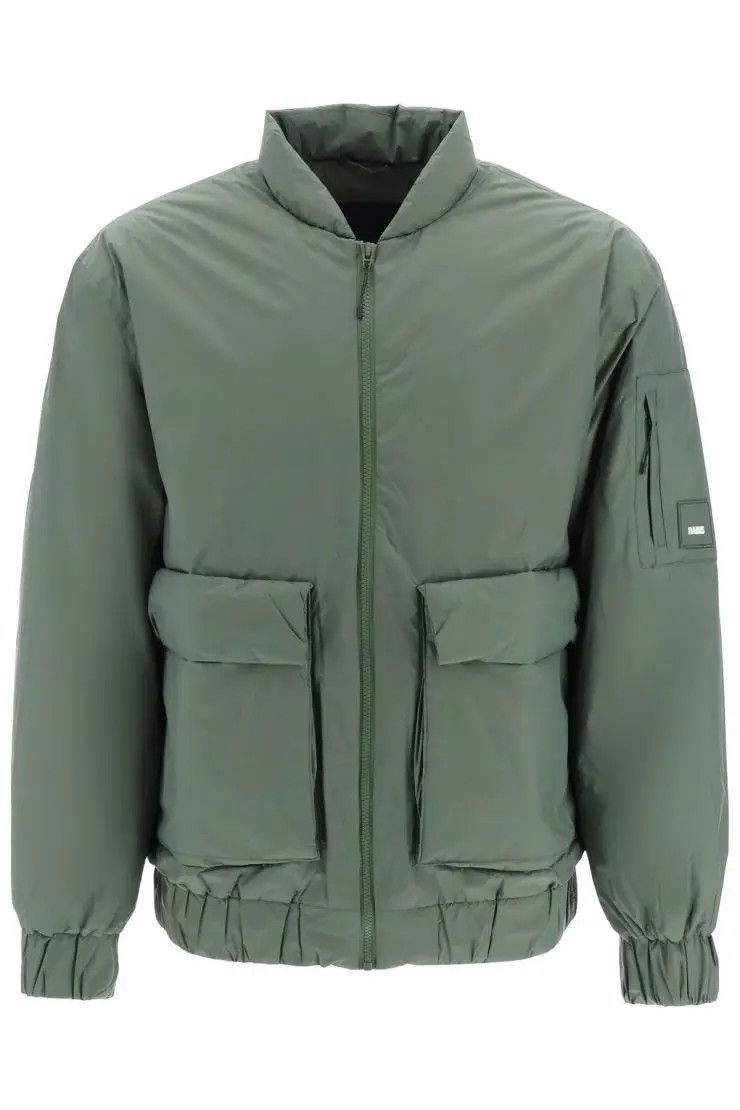 image of Rains O1S22I1N0324 Bomber Jacket In Green, Men's (Size XL)