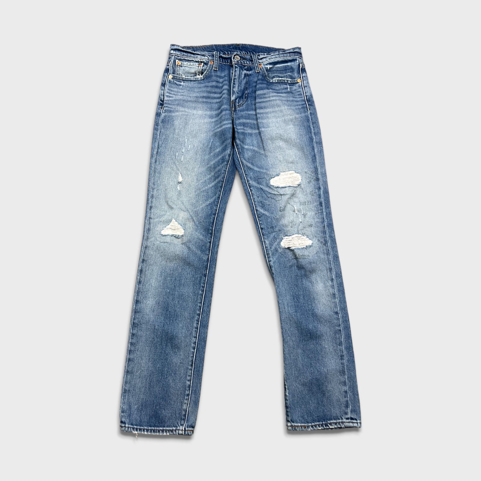 Levi's × Vintage Levi's 511 Jeans 30x31 Slim Fit Distressed Denim Pants Size US 30 / EU 46 - 1 Thumbnail