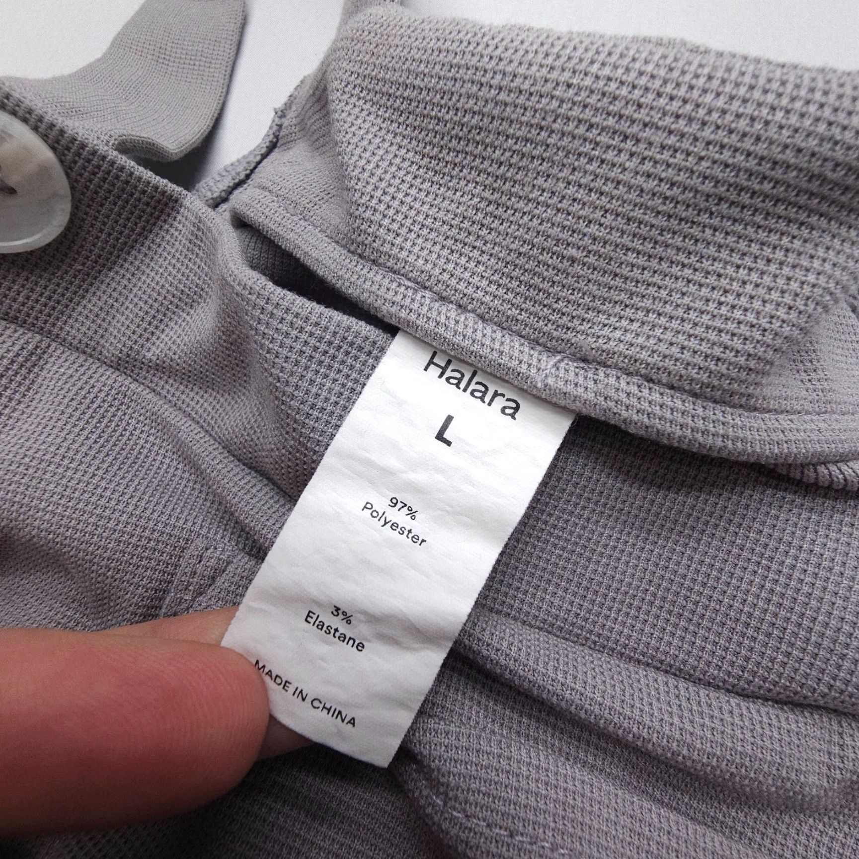 Vintage Halara Wide-Leg Waffle Bib Overalls Womens Large Gray Adjustable Straps Stretch Size 36" / US 14 / IT 50 - 2 Thumbnail
