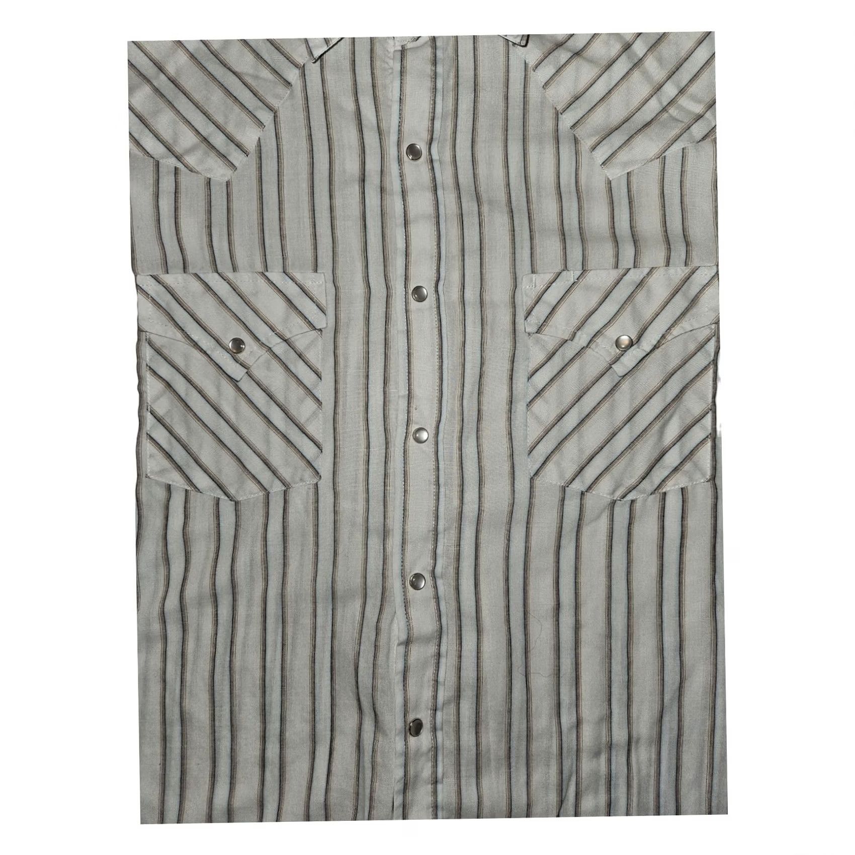 Vintage VINTAGE Plains Shirt Western Cowboy Long Sleeve LT White Striped 46 Chest L Tall Men Regular Snap Button-Up Pockets Size US L / EU 52-54 / 3 - 6 Thumbnail