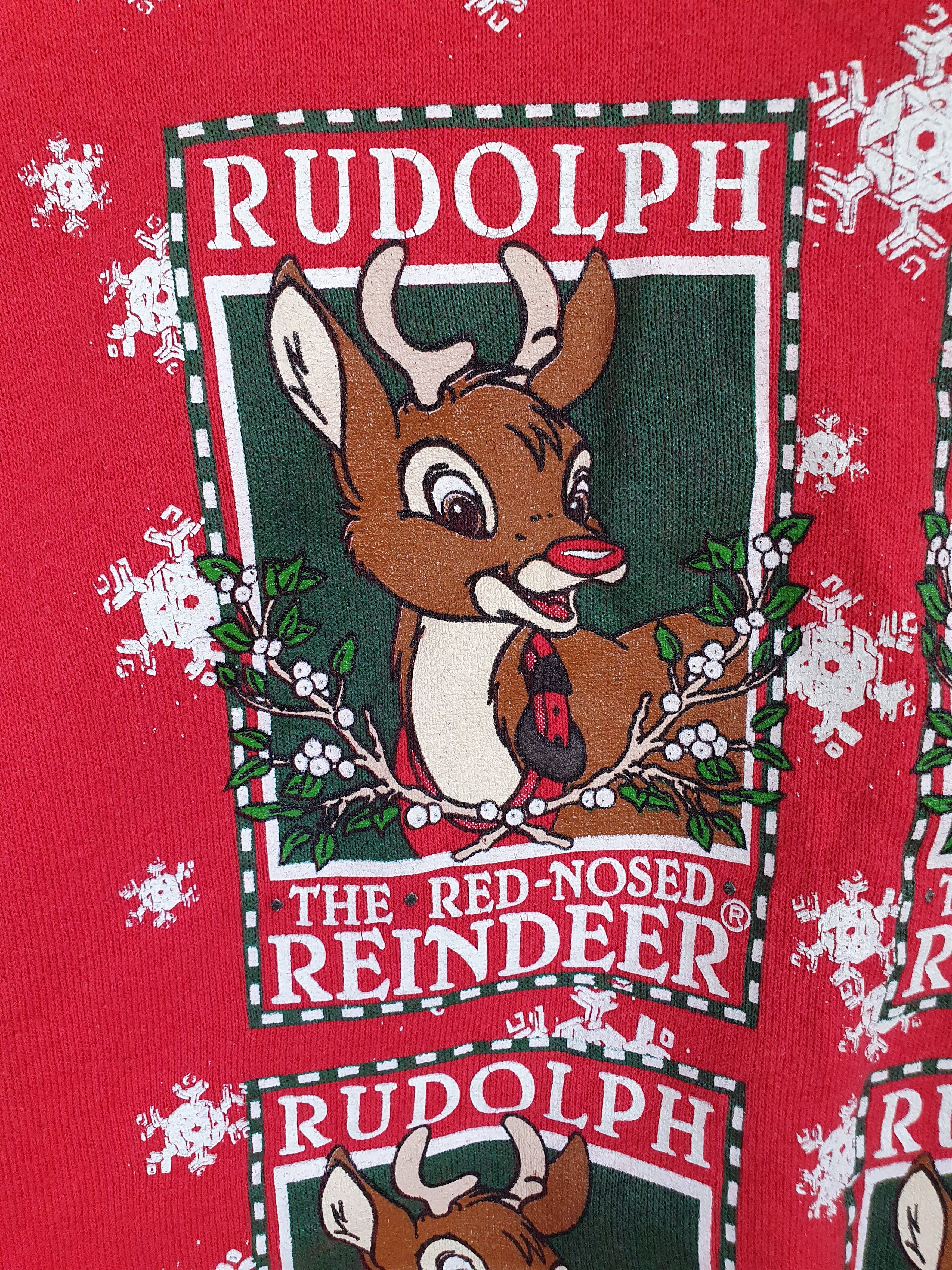 Fruit Of The Loom × Vintage Rudolph The Red Nosed Reindeer Vtg Sweatshirt Christmas L/M Size US L / EU 52-54 / 3 - 6 Thumbnail