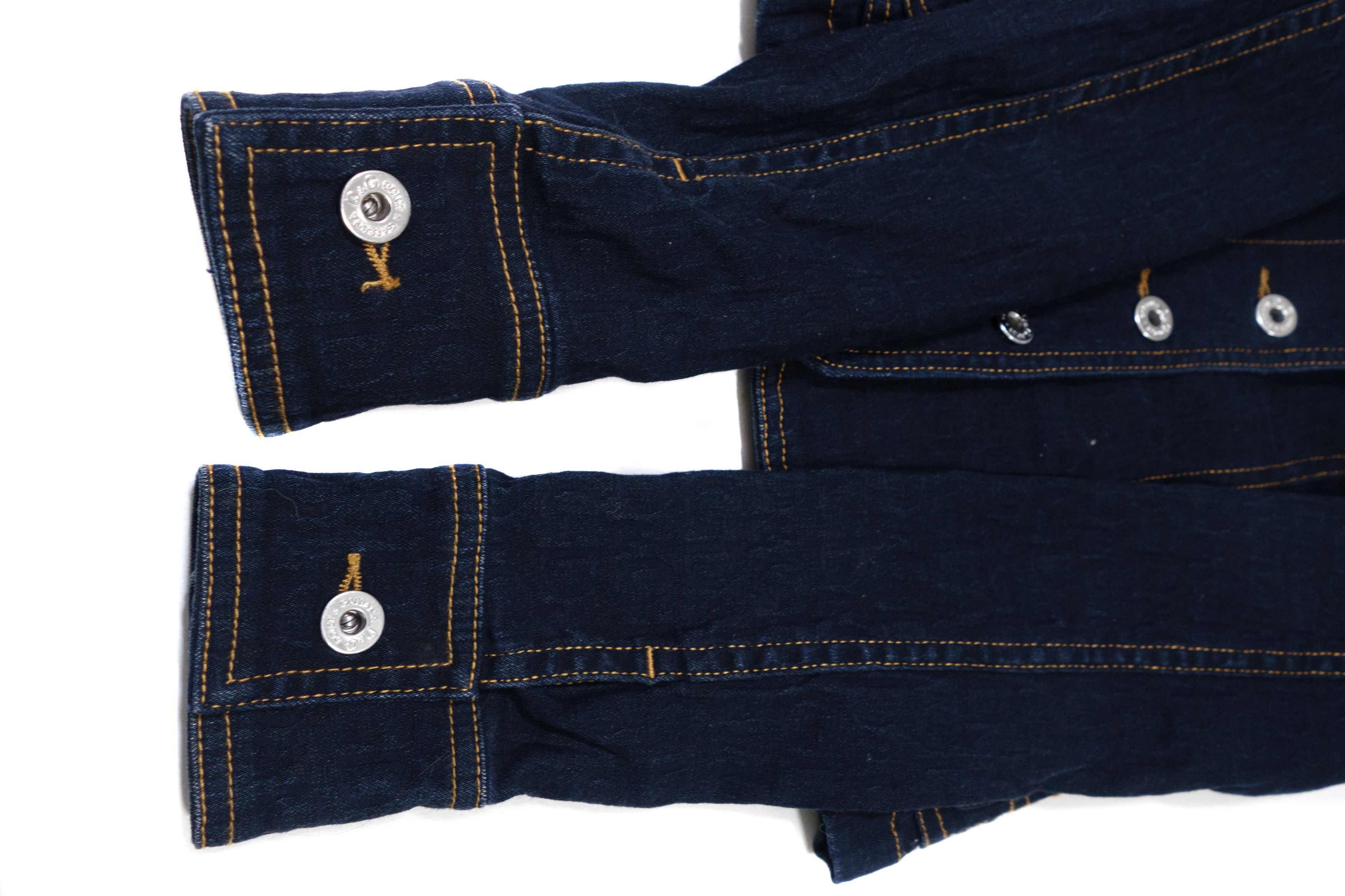 Dolce & Gabbana Y2K D&G Monogram Fitted Denim Jacket Blazer Size XS / US 0-2 / IT 36-38 - 5 Thumbnail