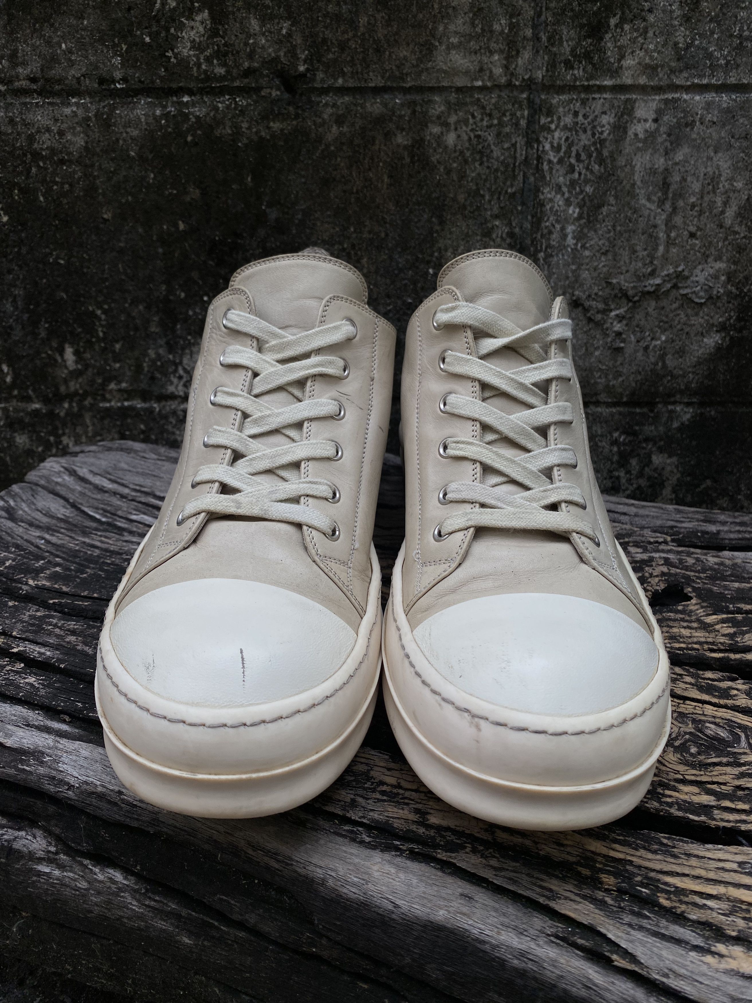 Rick Owens Rick Owens Milk Leather Low Ramones Sneakers Size US 10 / EU 43 - 3 Thumbnail