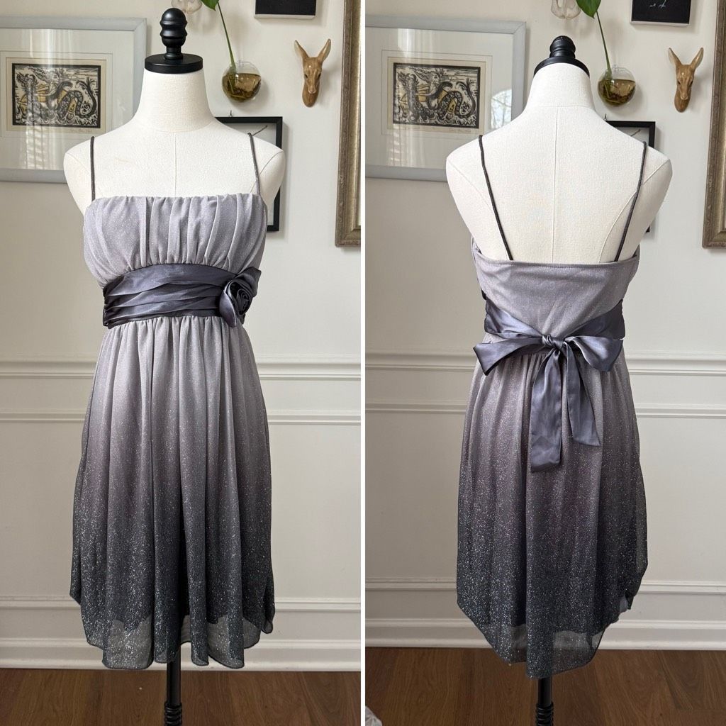 Other Vintage Y2K City Triangles Grey Shimmer Ombre Short Dress M Size M / US 6-8 / IT 42-44 - 1 Thumbnail