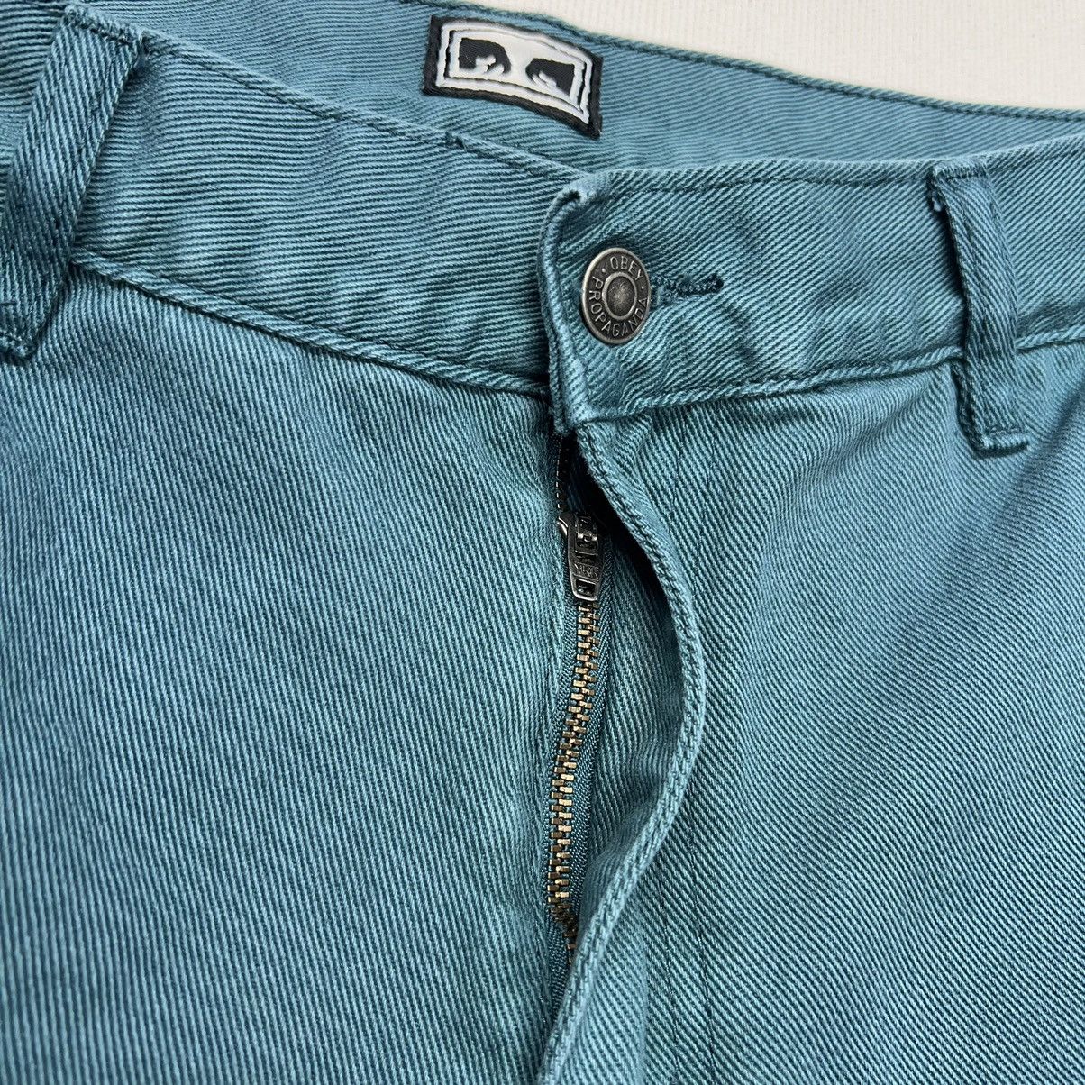 Obey Obey Jeans Teal Straight Cropped Denim Pants Blue Propaganda Size US 30 / EU 46 - 6 Thumbnail