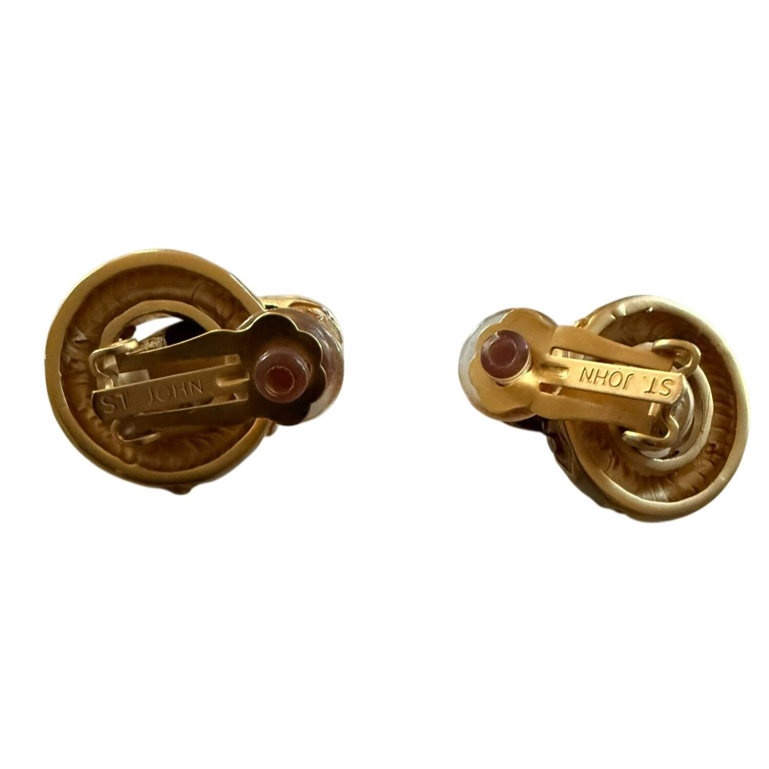 Other Vintage 80s St John Sculptural Abstract Pebbled Goldtone Cli Size ONE SIZE - 3 Thumbnail