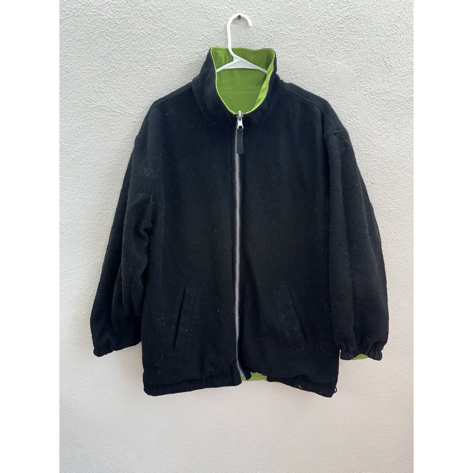 CO Colebrook & Co Womens Jacket Size Small Reversible Black Green Zip Up Fleece Jacket Size S / US 4 / IT 40 - 2 Thumbnail