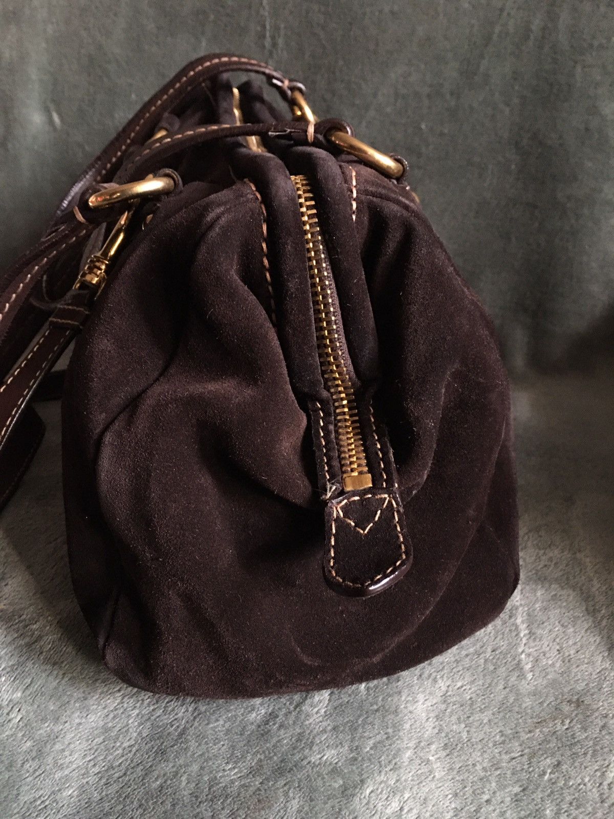 Car Shoe Car Shoe by PRADA Milano Brown Suede Shoulder Tote Bag Size ONE SIZE - 6 Thumbnail