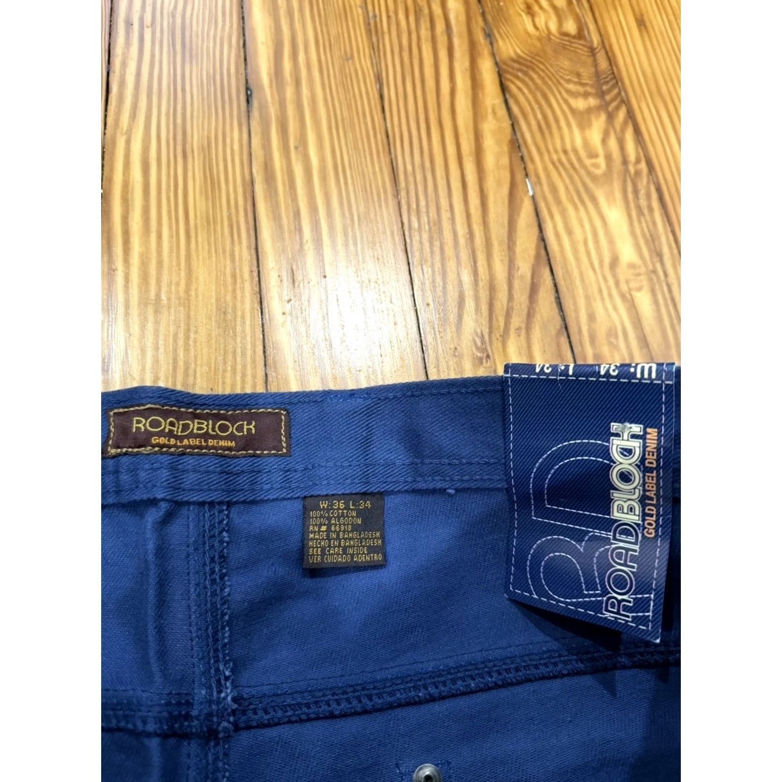Denime VINTAGE Roadblock Jeans Skater Wide-Leg Jeans 36x34 Denim Blue 90s Y2K Mens Regular Wide-Leg Jeans Size US 36 / EU 52 - 4 Thumbnail