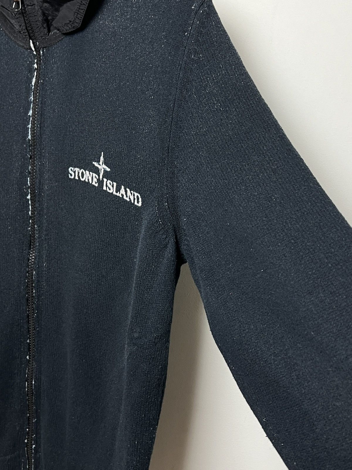 Stone Island stone island y2k navy cotton hoodie shimmer nylon hood Size US M / EU 48-50 / 2 - 10 Thumbnail
