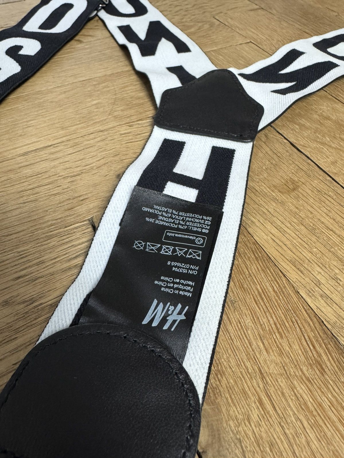 H&M × Moschino Moschino x H&M Black White Suspenders Size ONE SIZE - 2 Thumbnail