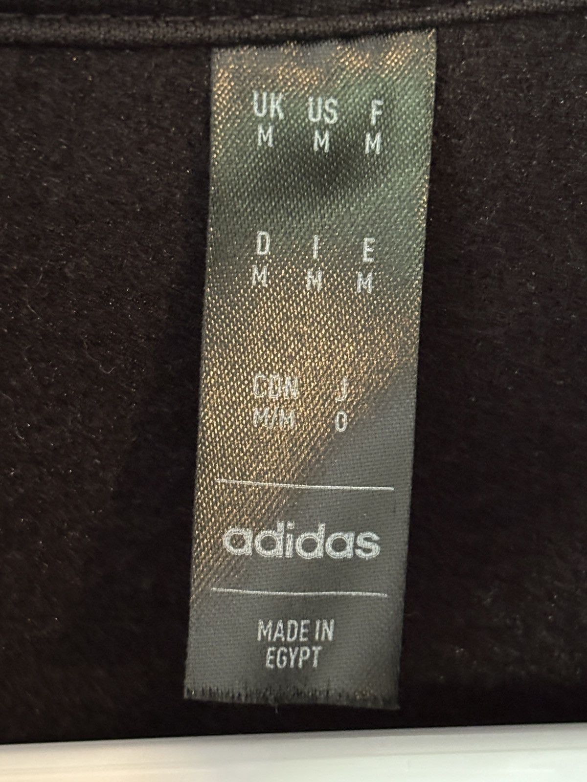 Adidas adidas Black Zip-Up Fleece Jacket w/White Shoulder Stripes Size US M / EU 48-50 / 2 - 5 Thumbnail
