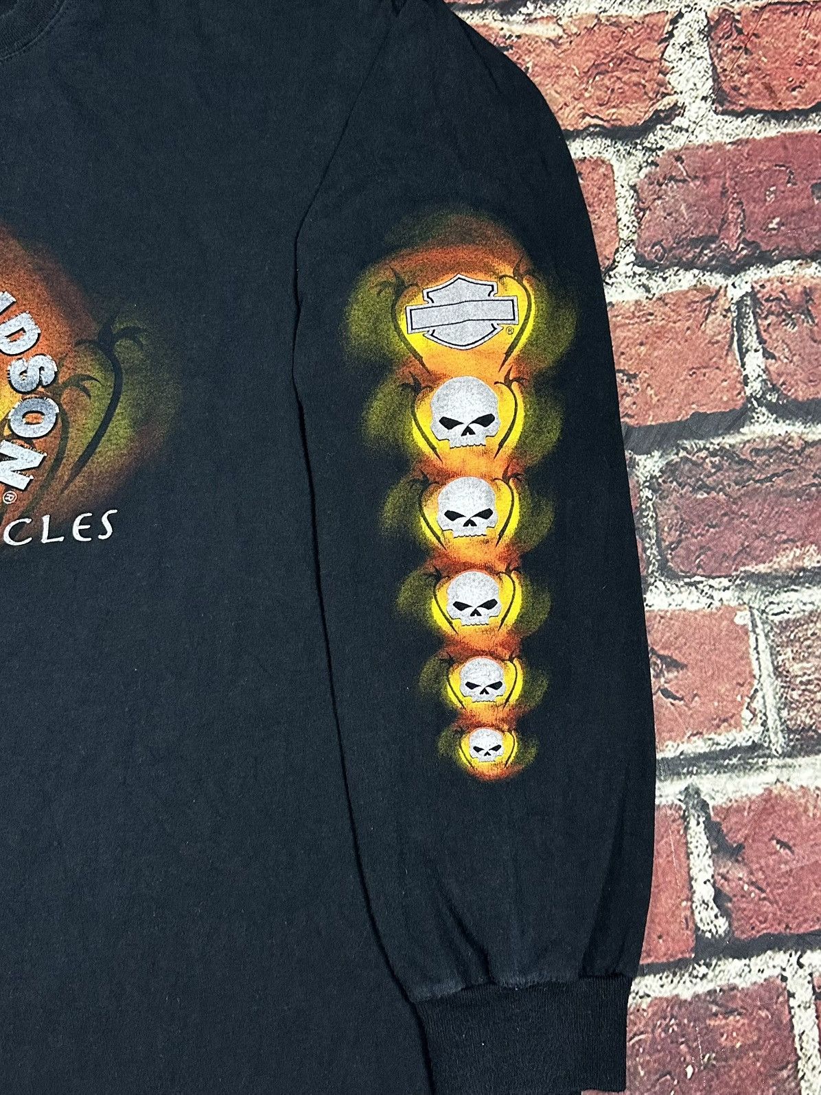 Harley Davidson Vintage Harley Davidson Skull Graphic Long Sleeve T Shirt Size US XXL / EU 58 / 5 - 8 Thumbnail