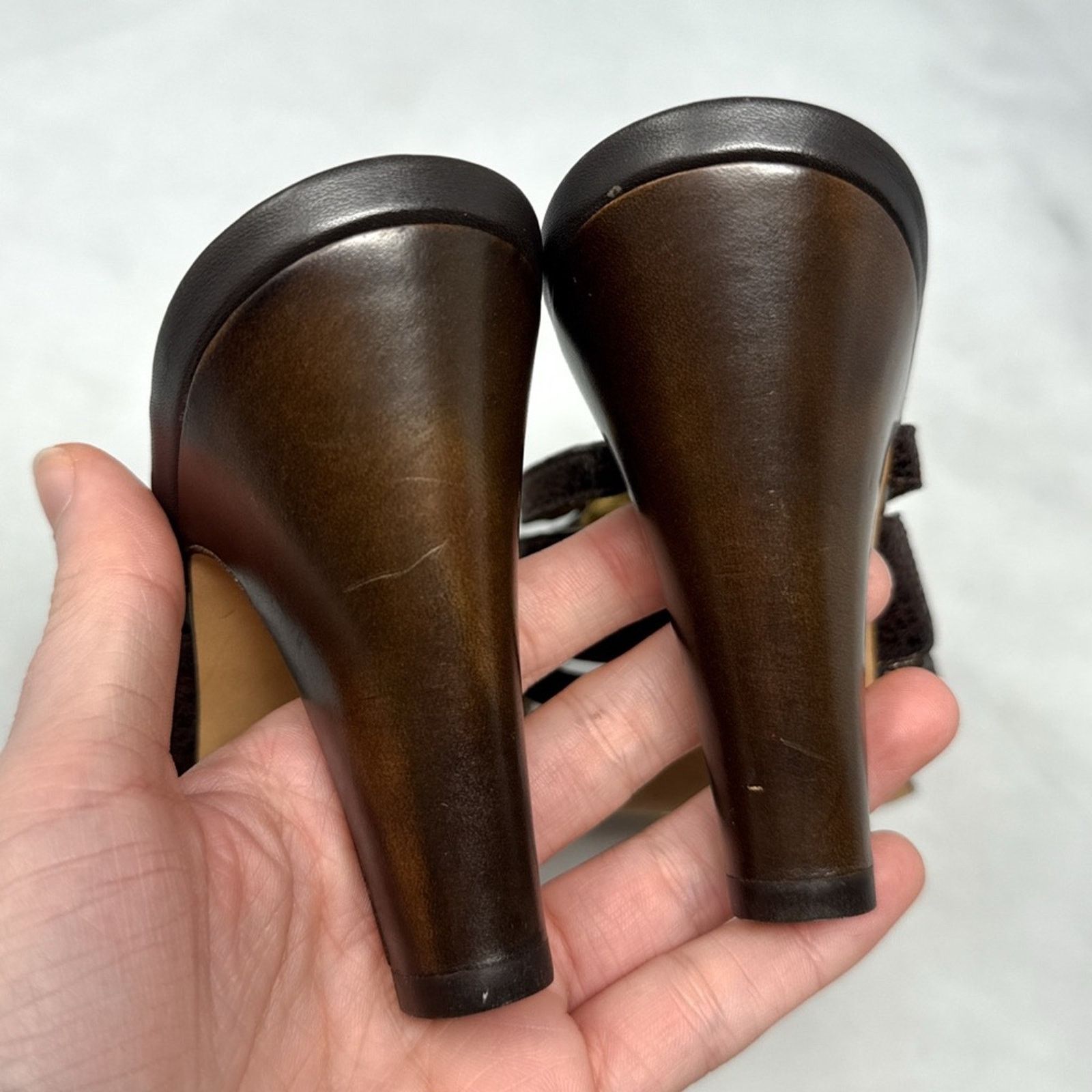 Giuseppe Zanotti NEW Giuseppe Zanotti Vicini Vintage Leather Jewel Mule Heels Size US 7 / IT 37 - 8 Thumbnail