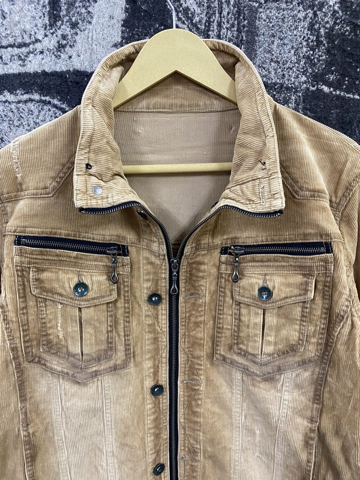 Japanese Brand Distressed Semantic Design Punk Corduroy Jacket Size US M / EU 48-50 / 2 - 4 Thumbnail