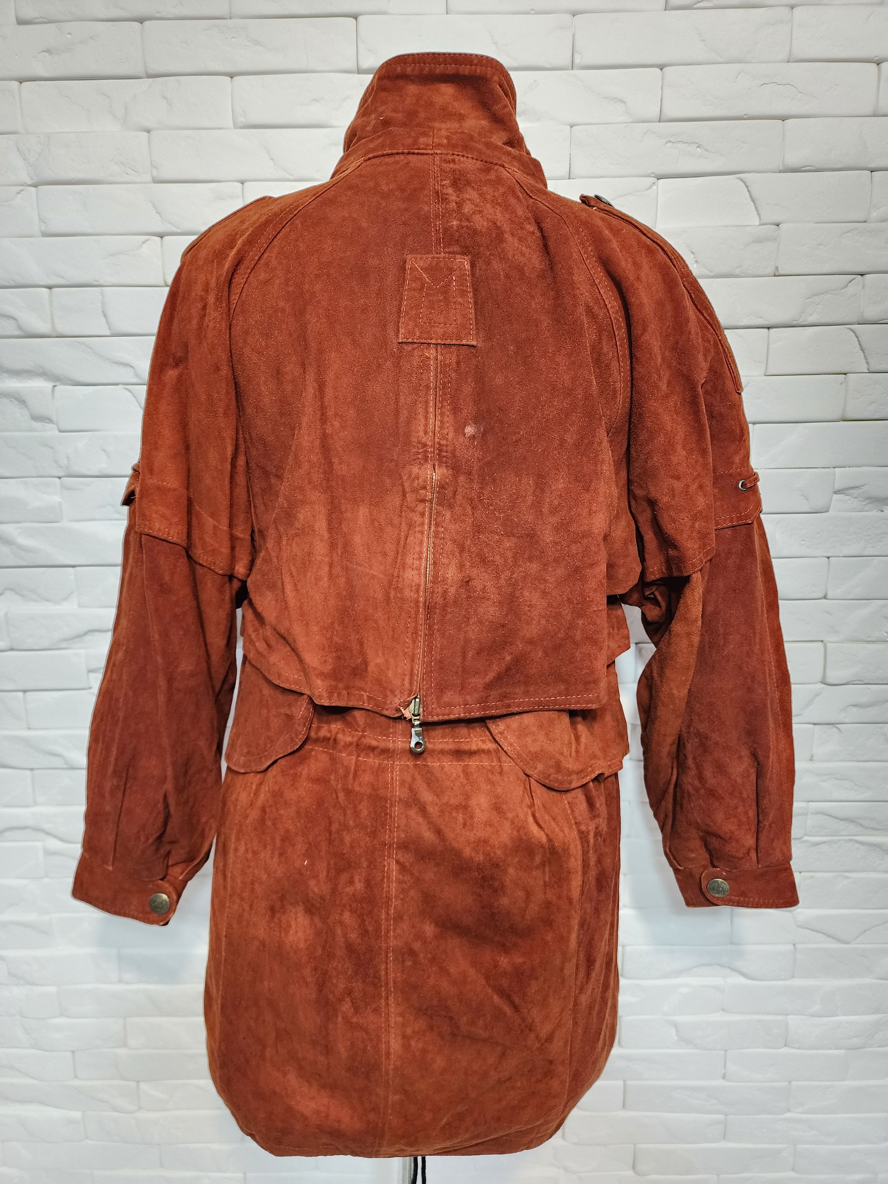 Genuine Leather Vintage Brown Suede Leather Jacket: Size L / US 10 / IT 46 - 4 Thumbnail