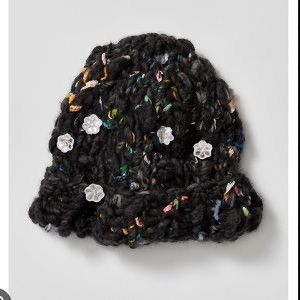 Other Accessories _ Free People Dreamy Hand Knit Beanie In Black Size ONE SIZE - 4 Thumbnail