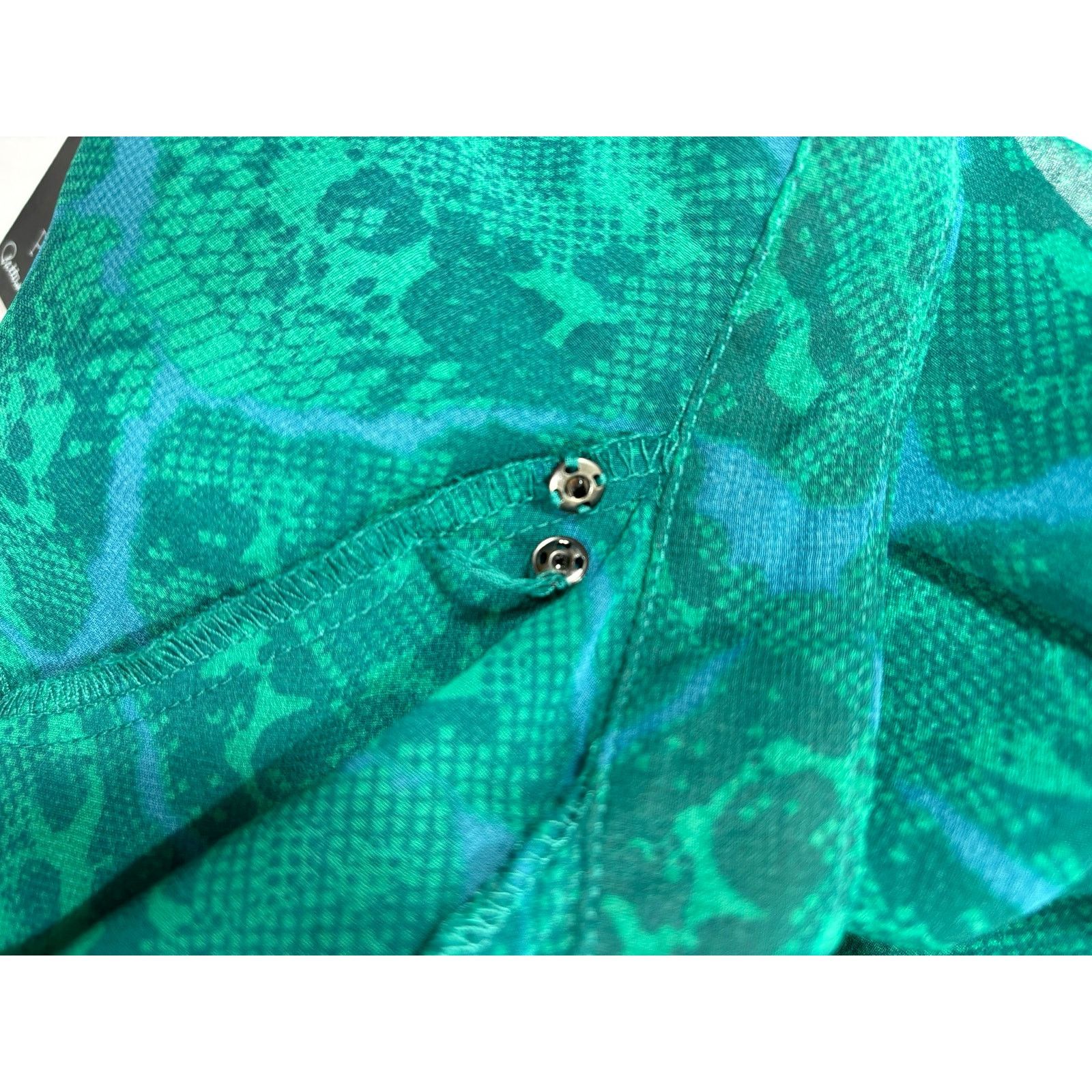 Other NWT Patterson J Kincaid PJK Dress Teal Snakeskin Sheer XS Size XS / US 0-2 / IT 36-38 - 8 Thumbnail