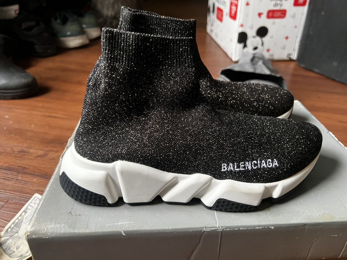 Balenciaga Balenciaga Speed Trainers Black gold glitter Size US 6 / IT 36 - 1 Thumbnail
