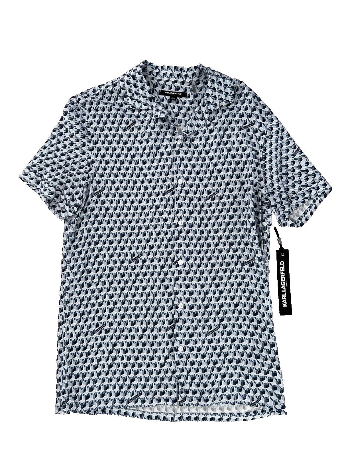 Karl Lagerfeld Karl Lagerfeld 3D Block Print Button Shirt Blue ( S ) Size US S / EU 44-46 / 1 - 3 Thumbnail