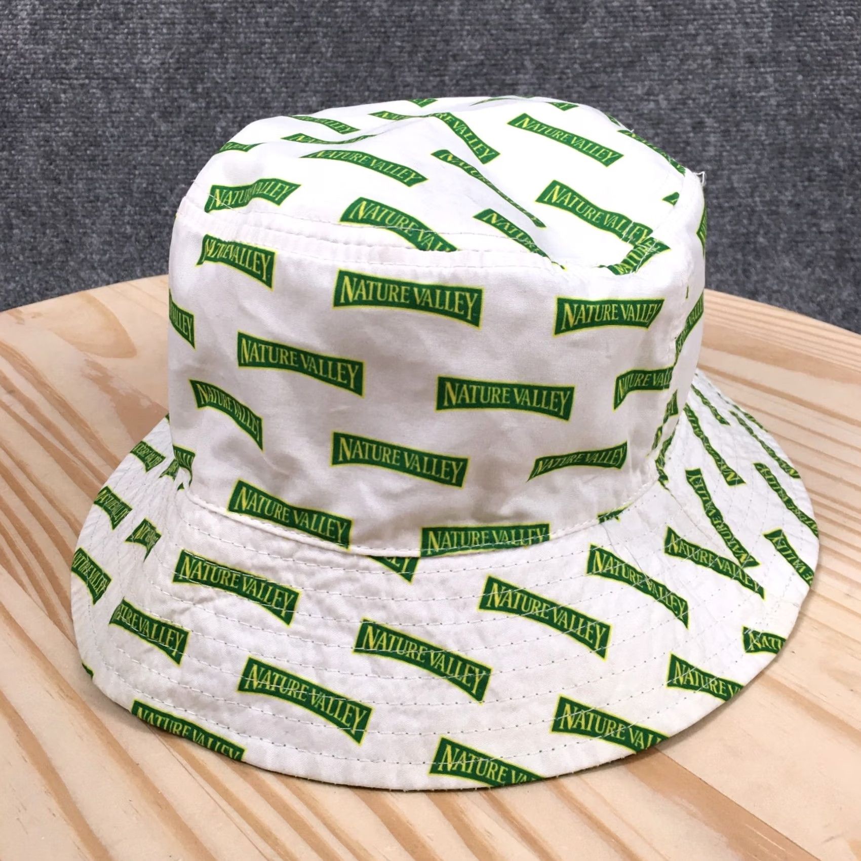 Vintage Nature Valley Bucket Hat Unisex White Green One Size Adjustable Reversible Size ONE SIZE - 2 Thumbnail