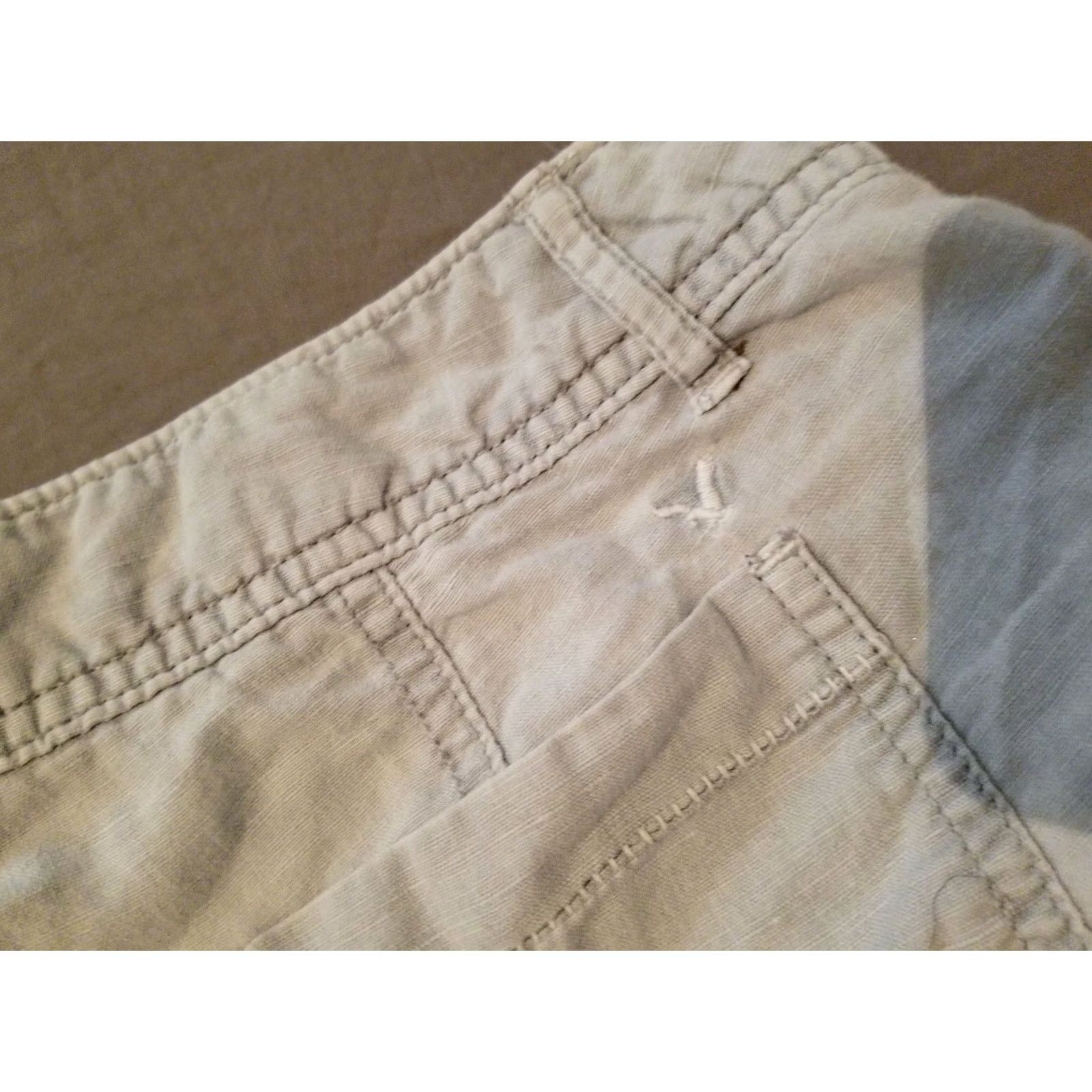 American Eagle Outfitters VINTAGE Womens American Eagle Outfitters Linen Shorts 2 Khaki Chino Beige 2 Womens Seasoned? Size 26" / US 2 / IT 38 - 2 Thumbnail