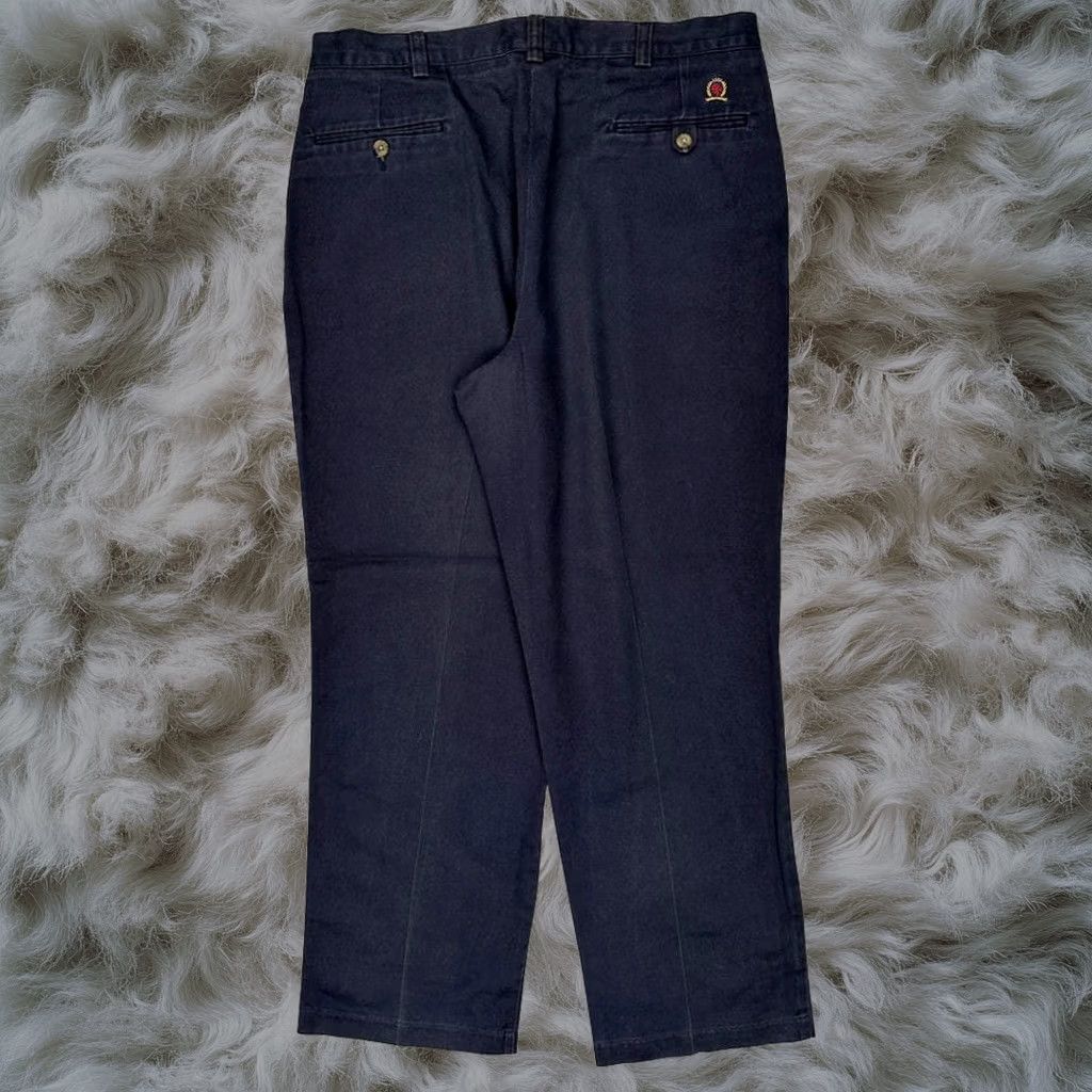 Tommy Hilfiger Trousers Mens 36w 30l Navy Cotton Pleated 2000s, Men's