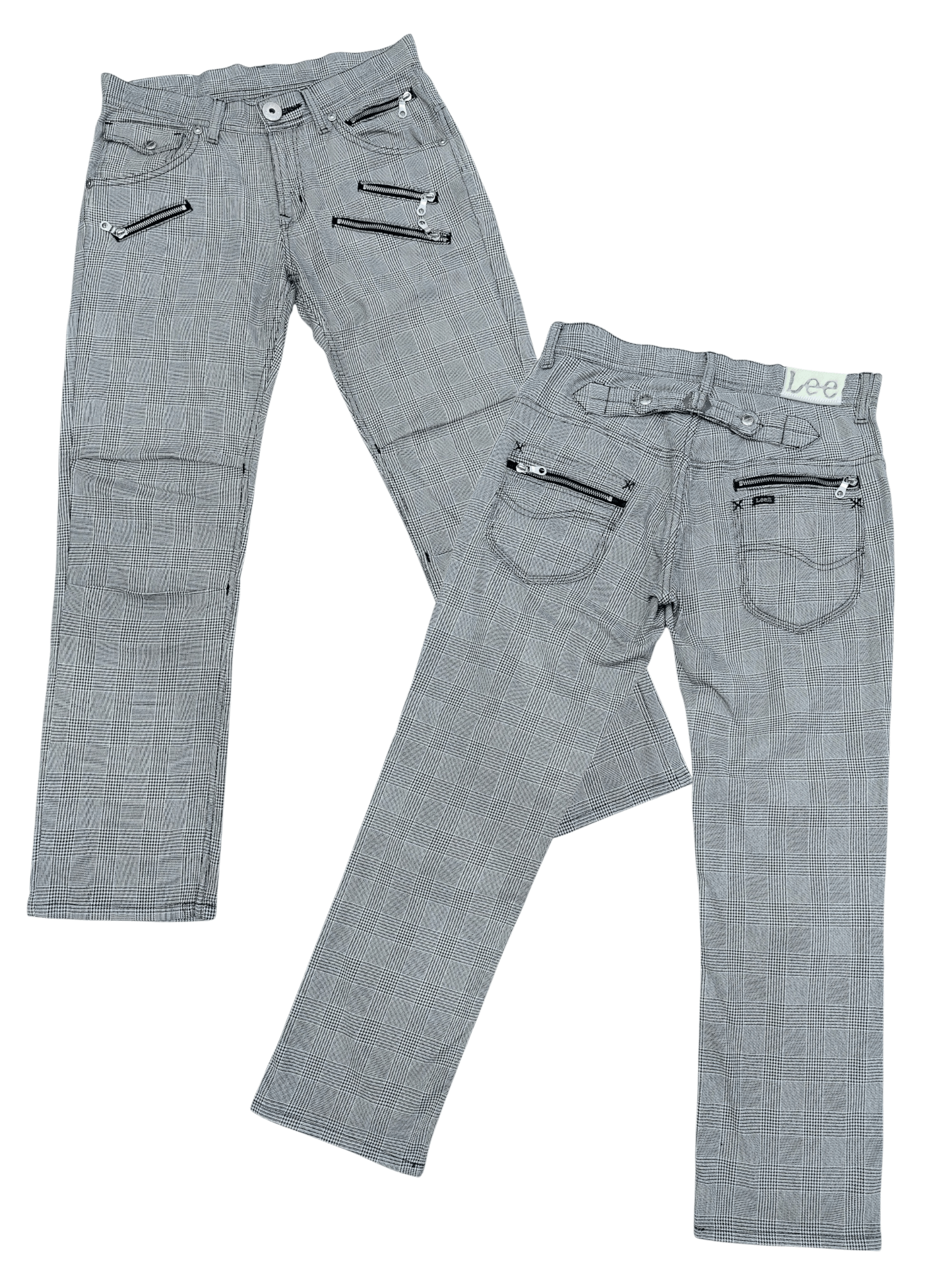 Lee Lee Cowboy Multi Zipped Nova Check Denim Size US 30 / EU 46 - 1 Thumbnail