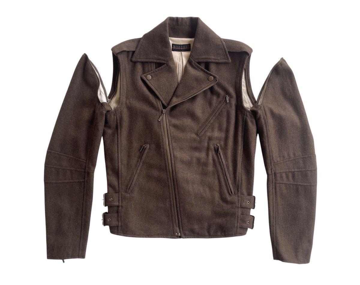 Morgan Homme Detachable Double Collar Wool Biker Jacket Size US M / EU 48-50 / 2 - 3 Thumbnail