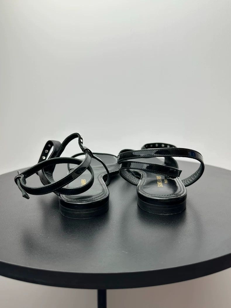 Yves Saint Laurent saint laurent Flat sandals with rhinestone buckles 2503-Nex Size US 7 / IT 37 - 4 Thumbnail