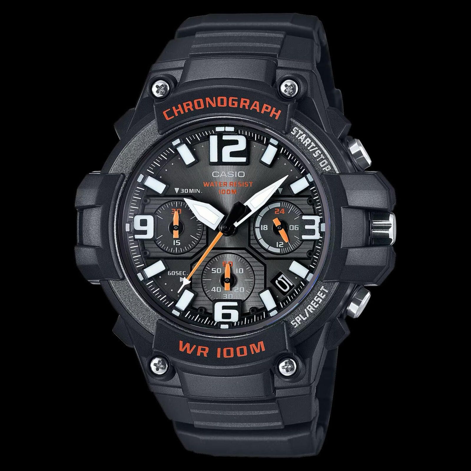 Casio Casio Men's Chronograph Watch Orange - MCW-100H-1AV Size ONE SIZE - 1 Preview