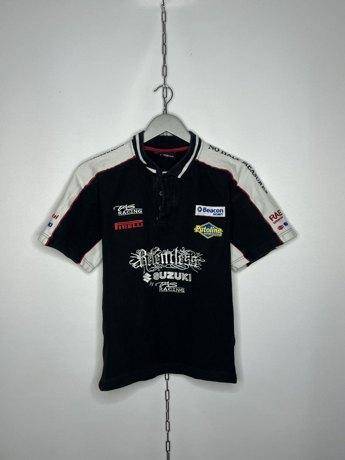 Formula 1 Vintage Suzuki Jas Racing No Half Measures Polo Shirt Size US M / EU 48-50 / 2 - 2 Thumbnail