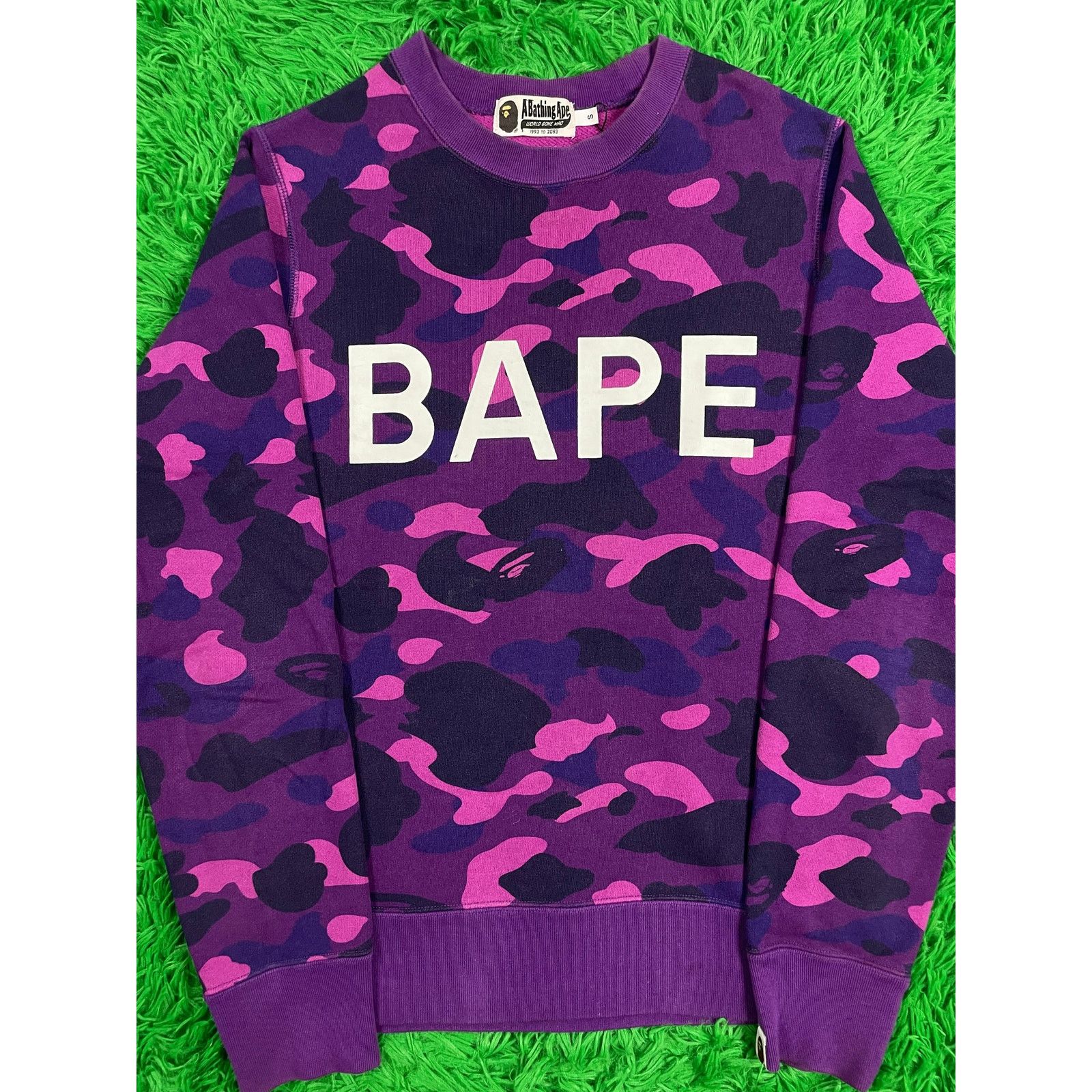 Bape purple camo crewneck best sale