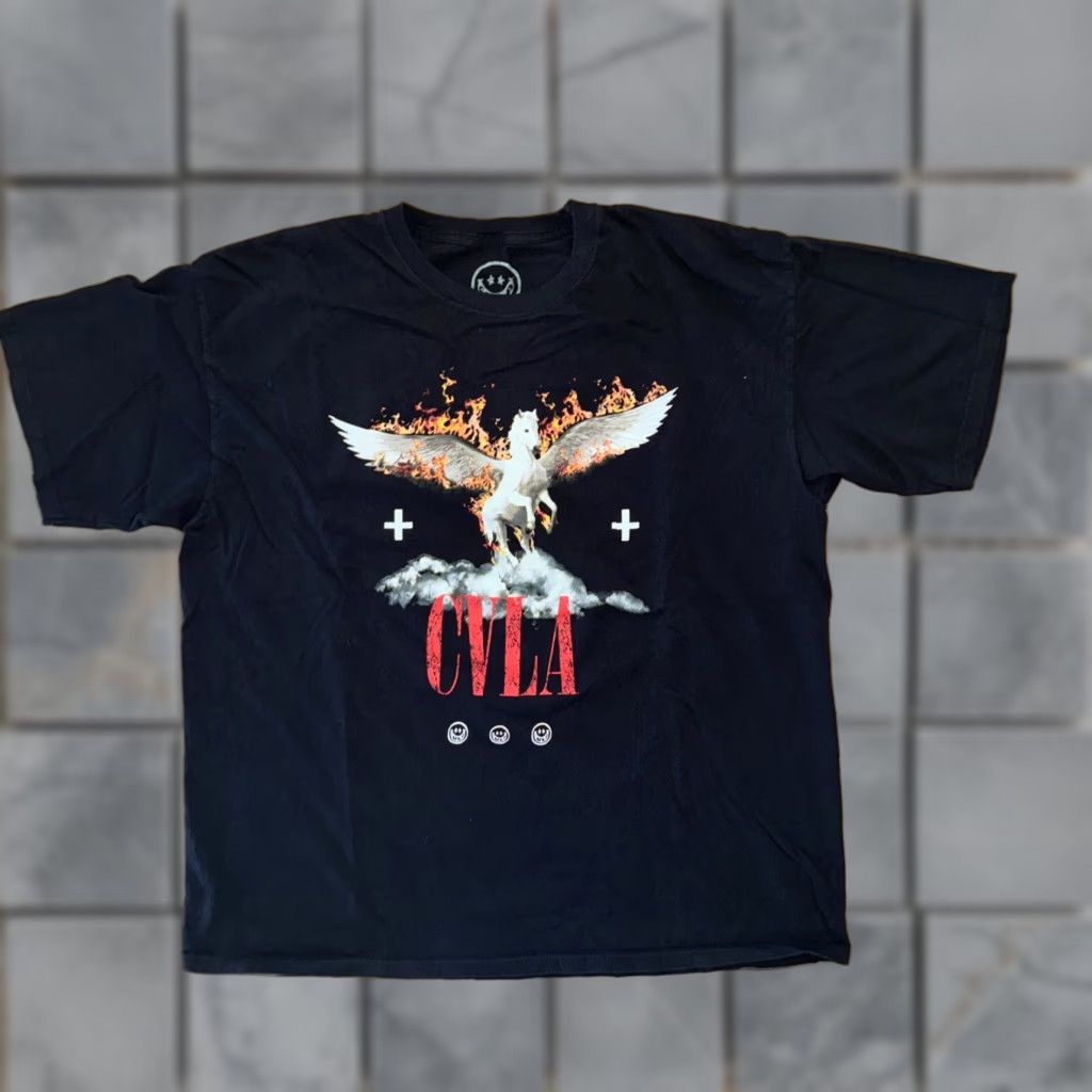 Vintage CVLA T-Shirt Men 2XL Crew Neck Black Streetwear Athletic Gym Short Sleeve Pegasus Pattern Size US XXL / EU 58 / 5 - 1 Thumbnail