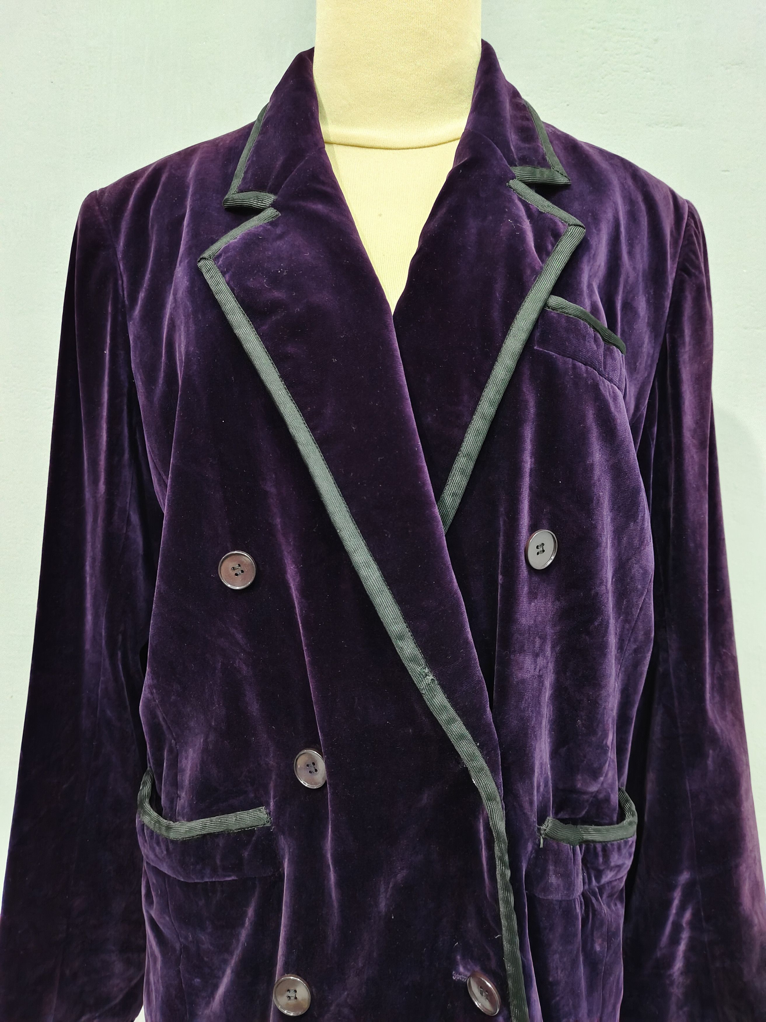 Saint Laurent Paris ARCHIVE📕 70s Saint Laurent Velvet Glam Rock Blazer Jacket Size L / US 10 / IT 46 - 8 Thumbnail