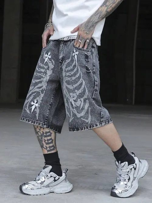 VIBE DRIP street washed shorts jorts denim Size US 30 / EU 46 - 4 Thumbnail