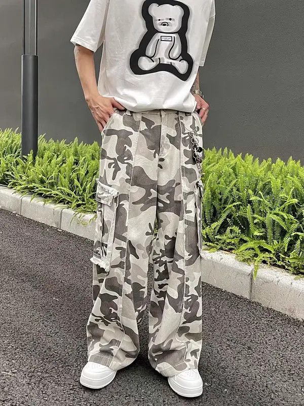 VIBE Camouflage High Street Vintage Loose Casual Pants Size US 32 / EU 48 - 1 Thumbnail