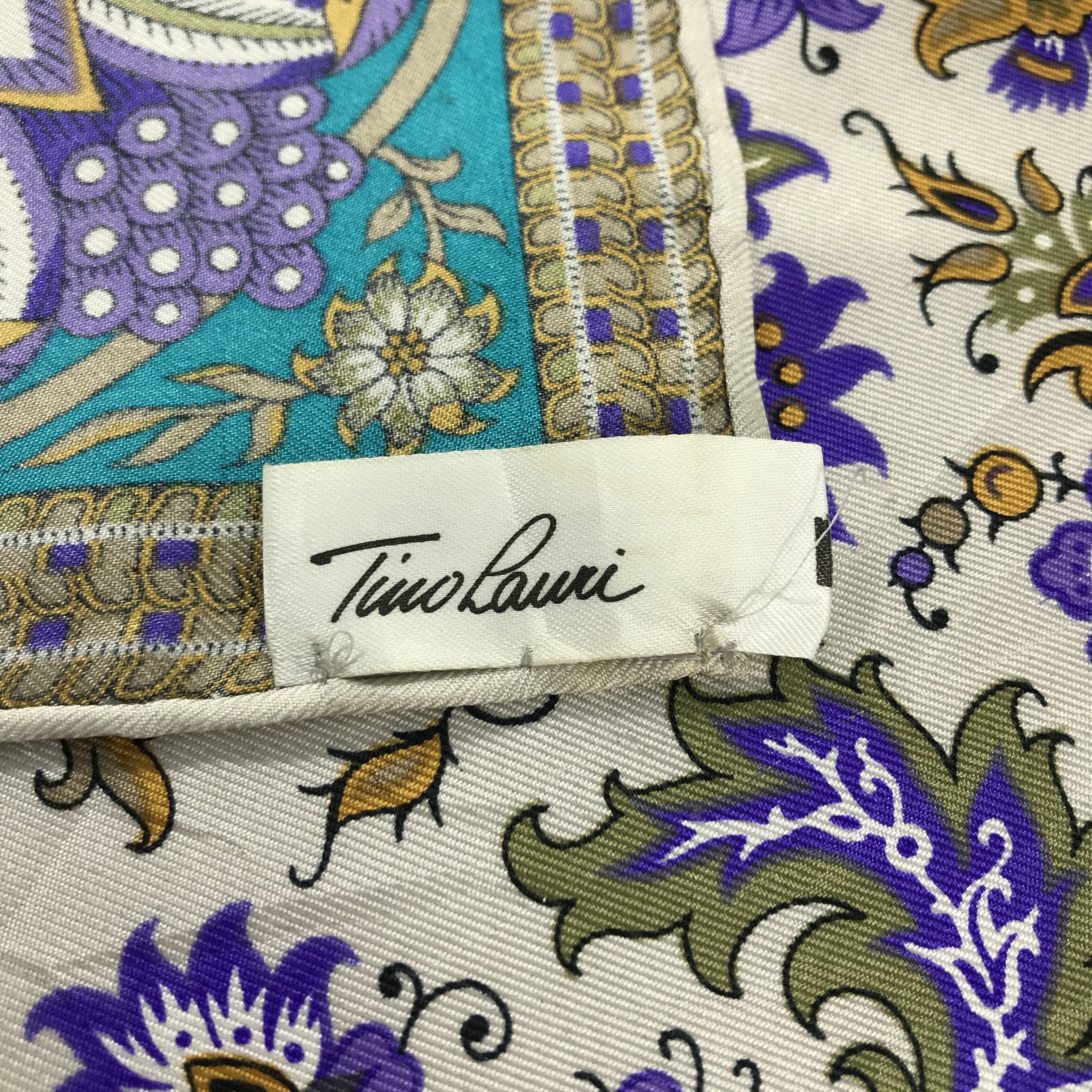 Vintage Tino Lauri Floral Silk Scarf M98 Size ONE SIZE - 5 Thumbnail