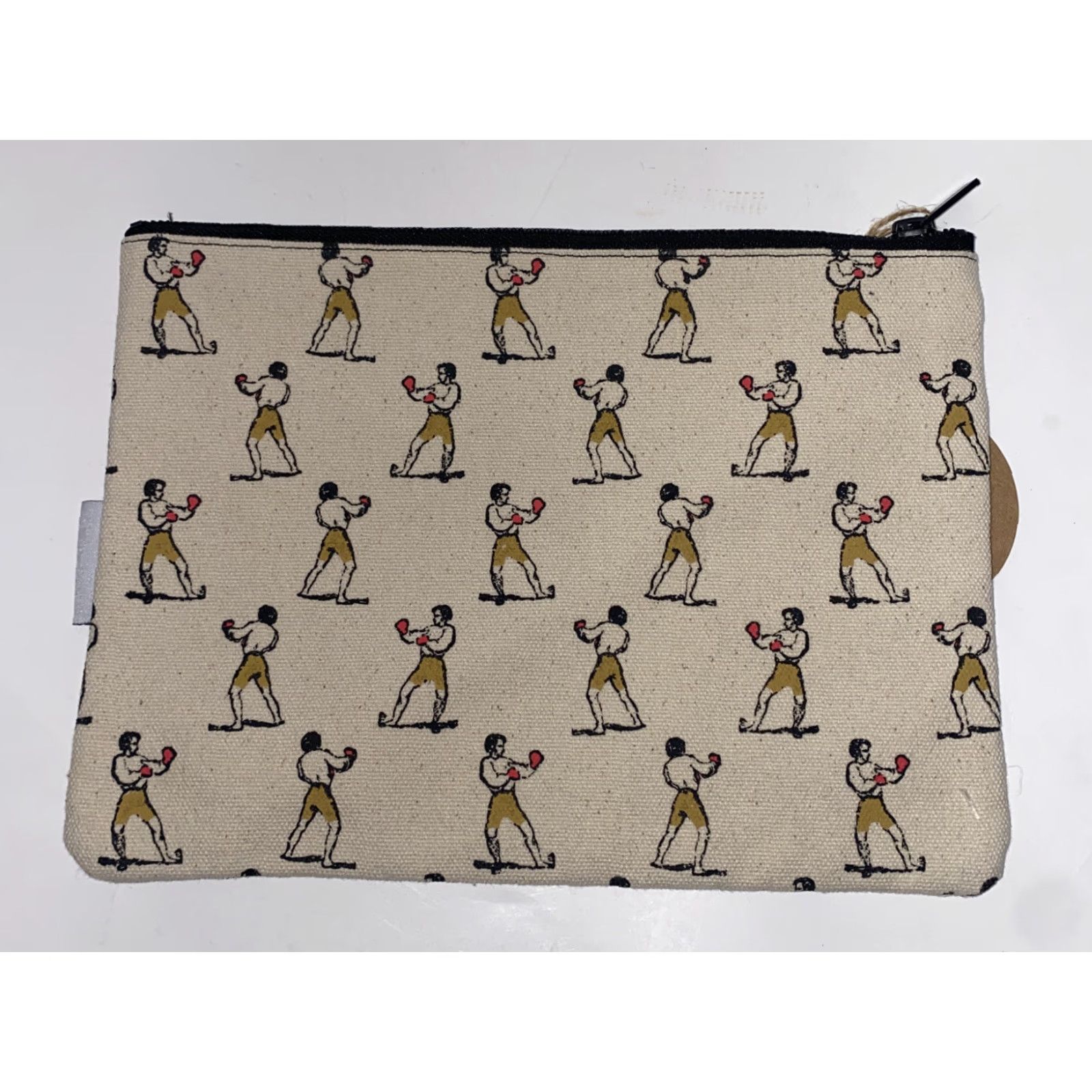 Vintage Rex Makeup Bag Womens BOXER PRINT Molly Beige Zip Medium NWT Size ONE SIZE - 5 Thumbnail